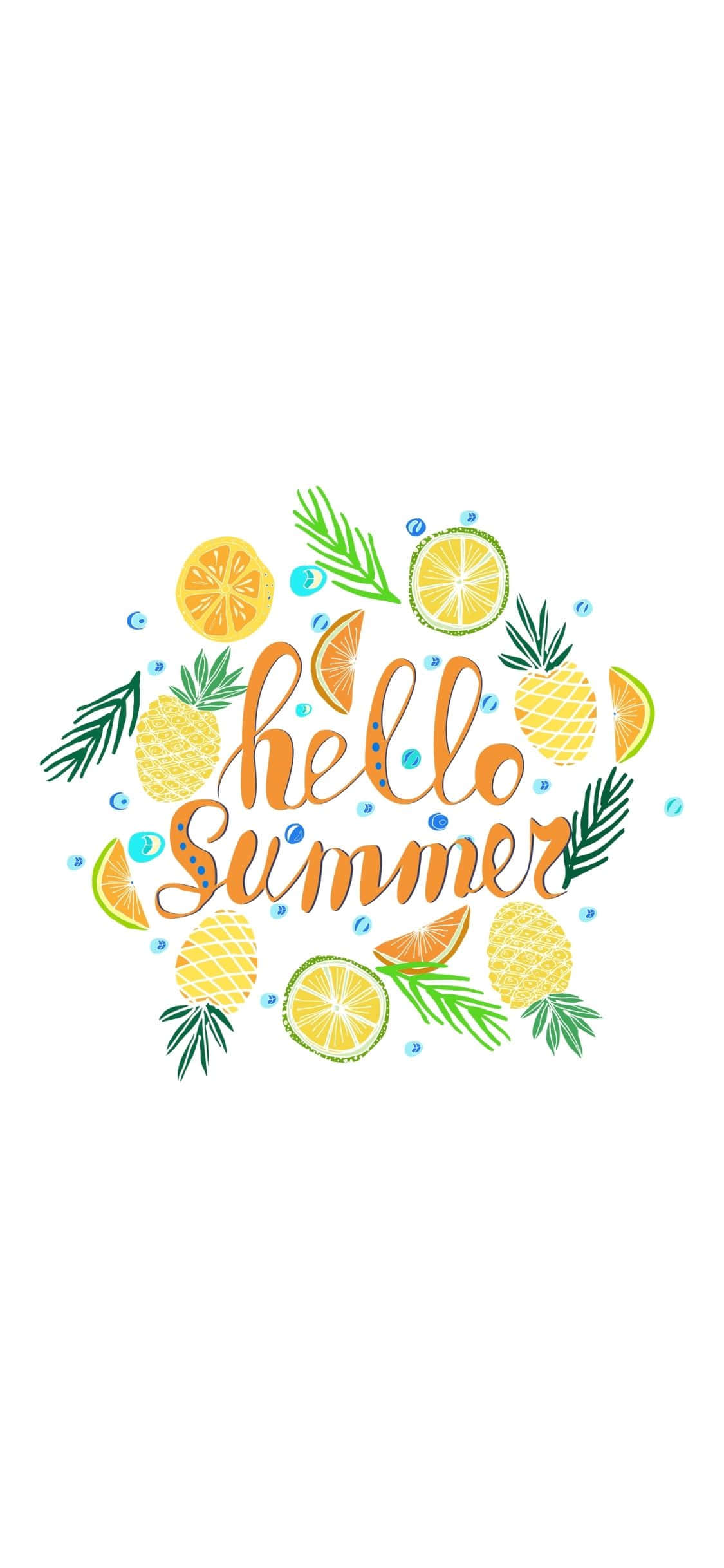 Hello Summer typografi iPhone X sommerbaggrund Wallpapers