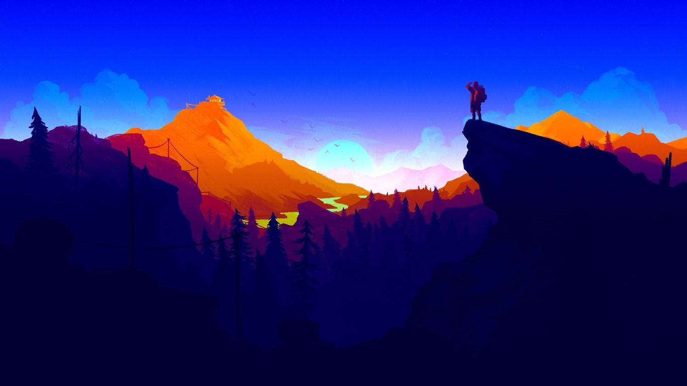 Henry Nyder den Storslåede Udsigt fra Bjergene i 'Firewatch' Wallpapers