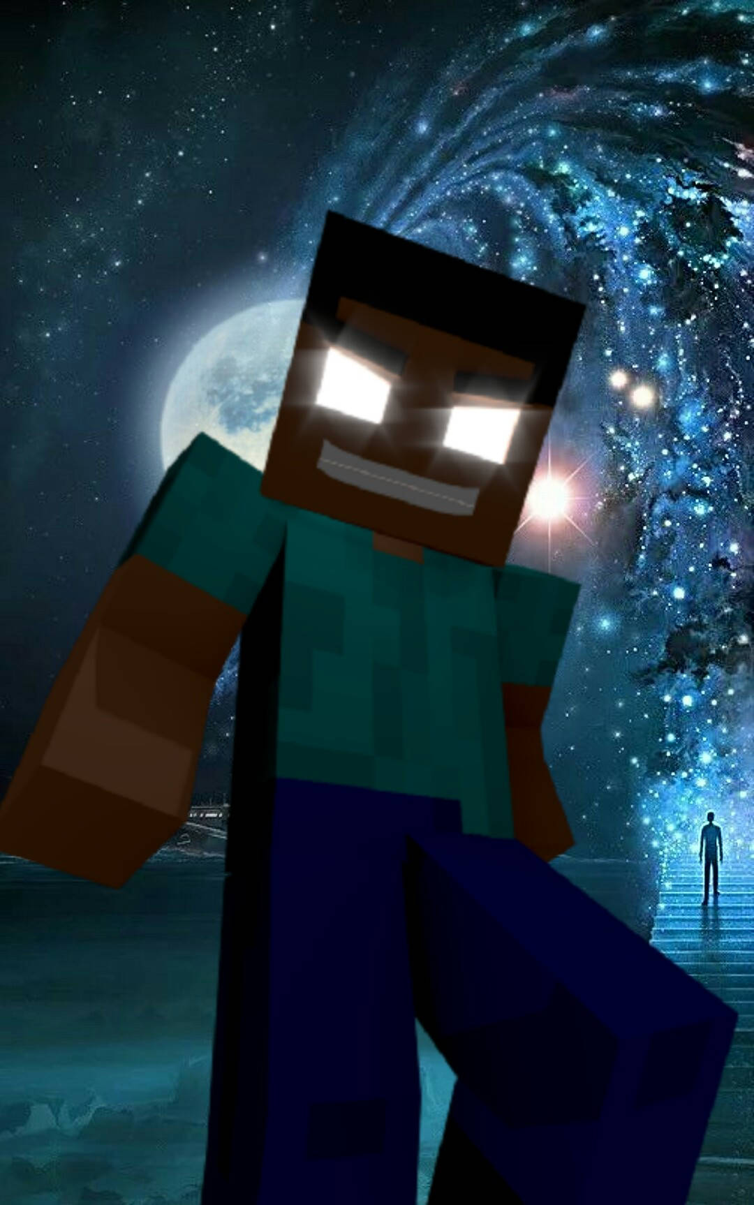 Herobrine Fuldmåne Kunst Wallpapers