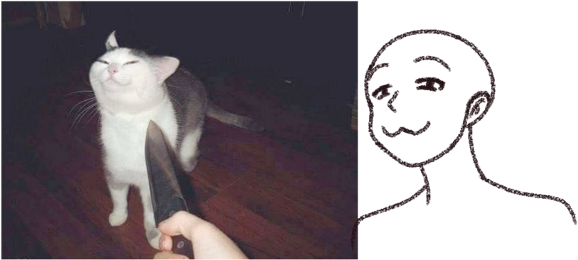 Høflig kat meme og tegning Wallpapers