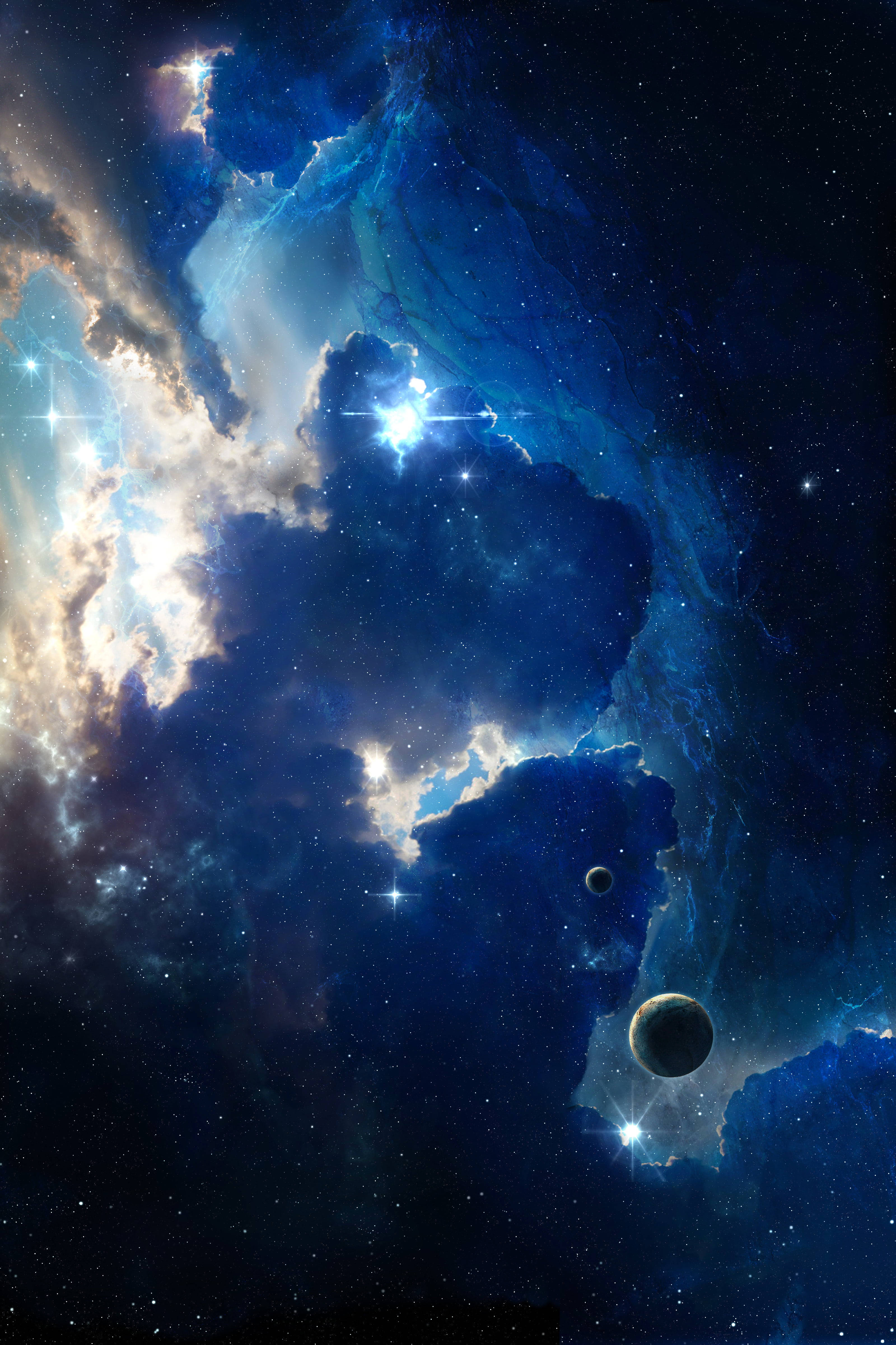 Himlelegemer i rummet 4K telefon Wallpapers