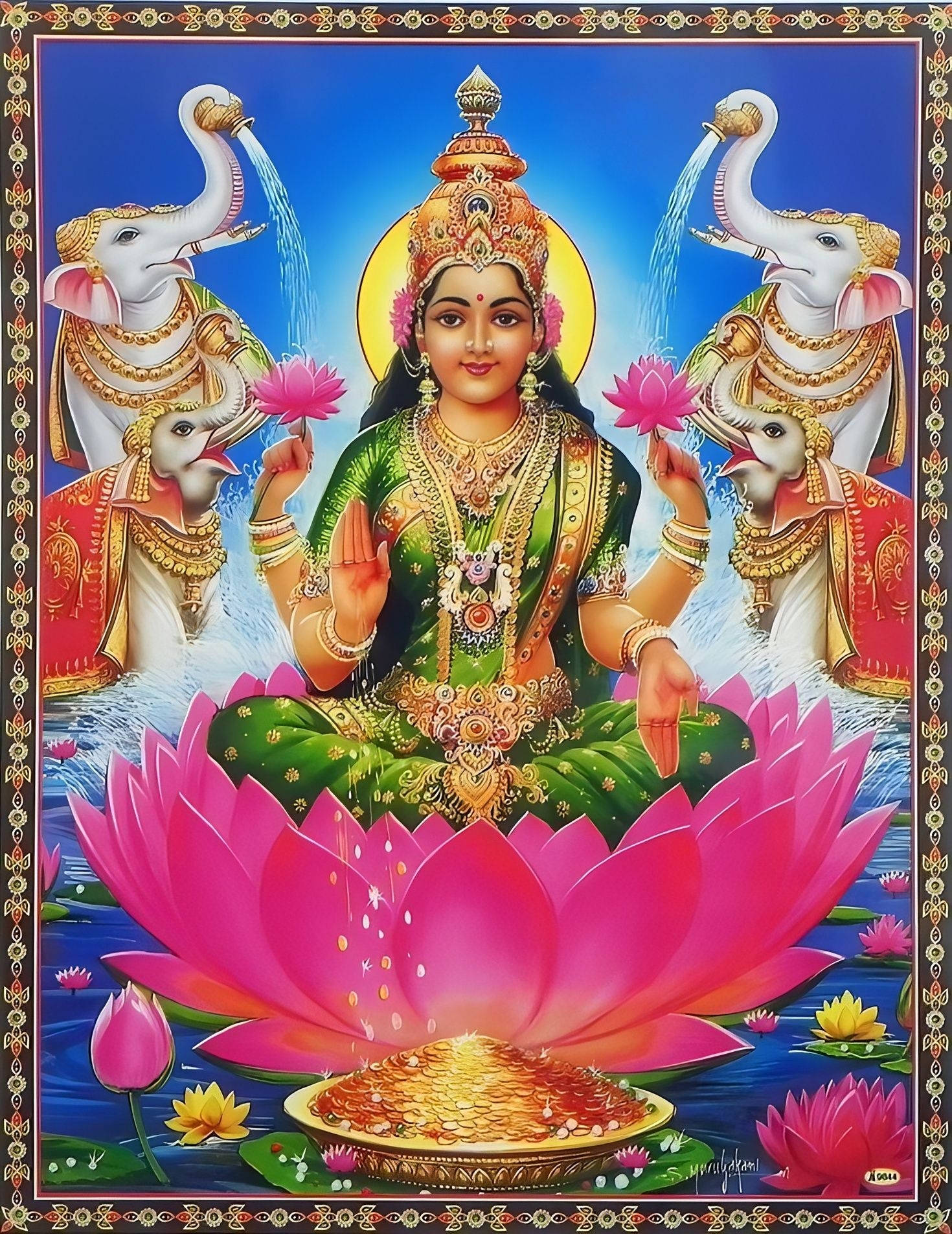 Hindu-gudinde Gaja Ashta Lakshmi Wallpapers