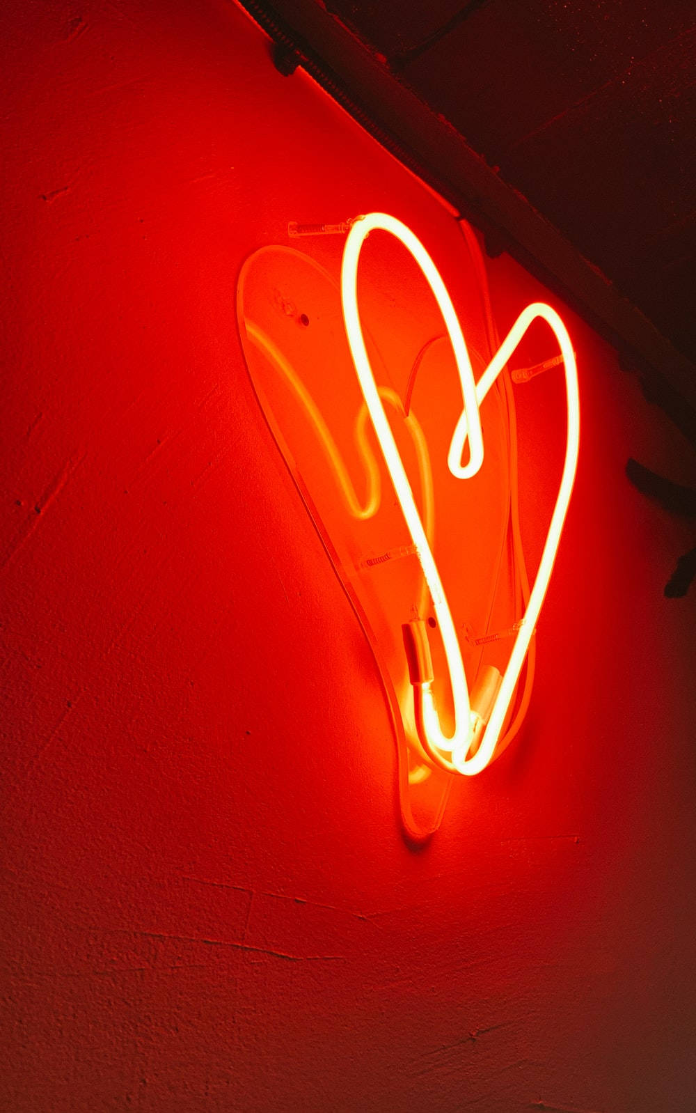 Hjerte æstetisk rød neonlys Wallpapers