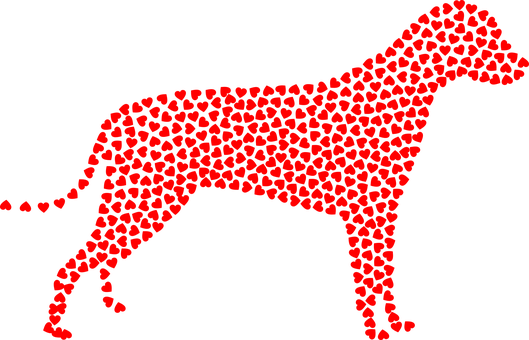 Hjerteformet hundesilhuet Wallpapers