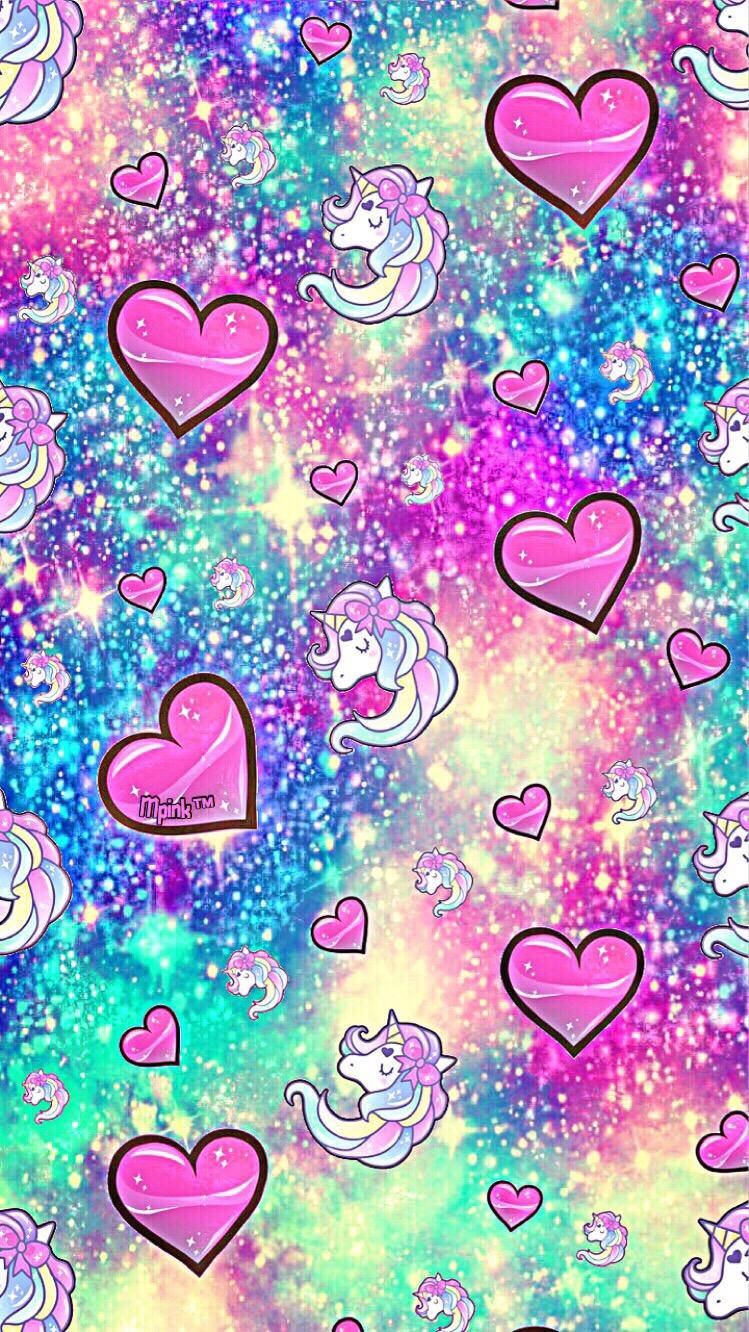 Hjerter, Glitter og Enhjørninger Wallpapers