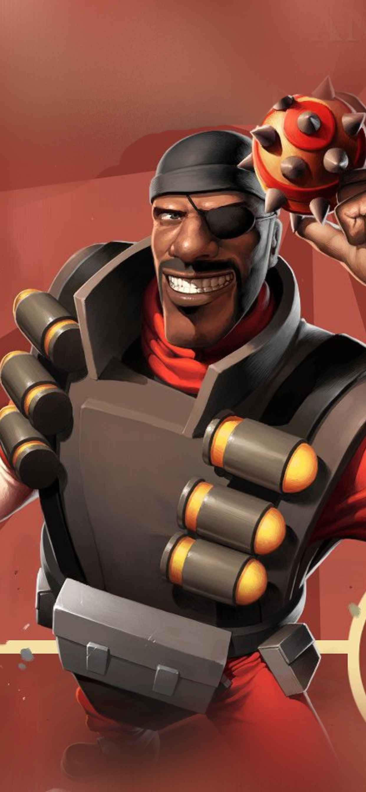 Hold Rød Demoman iPhone Xs Max Team Fortress 2 Baggrund Wallpapers