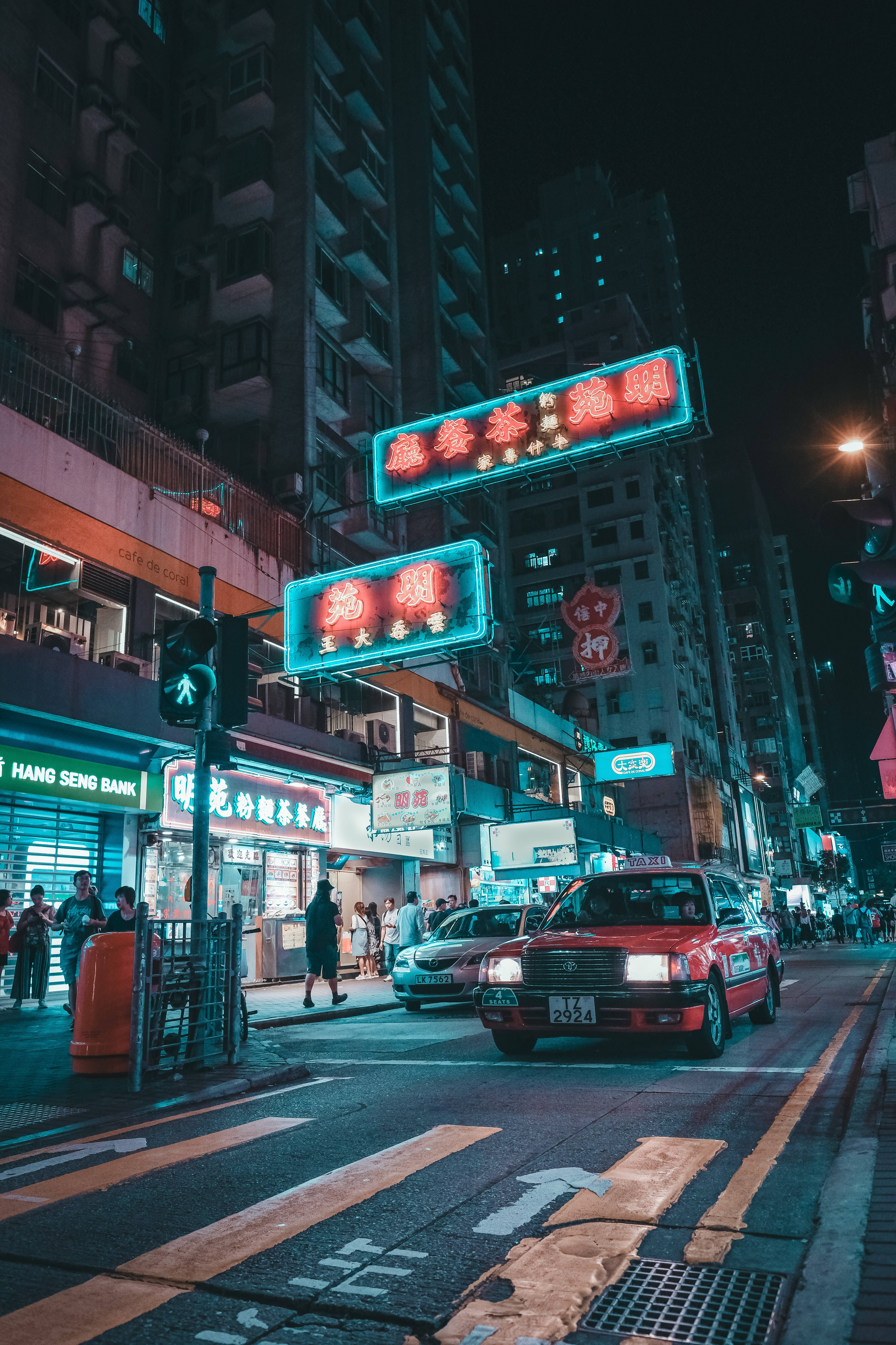 Hong Kong-gade med neonskilt Wallpapers