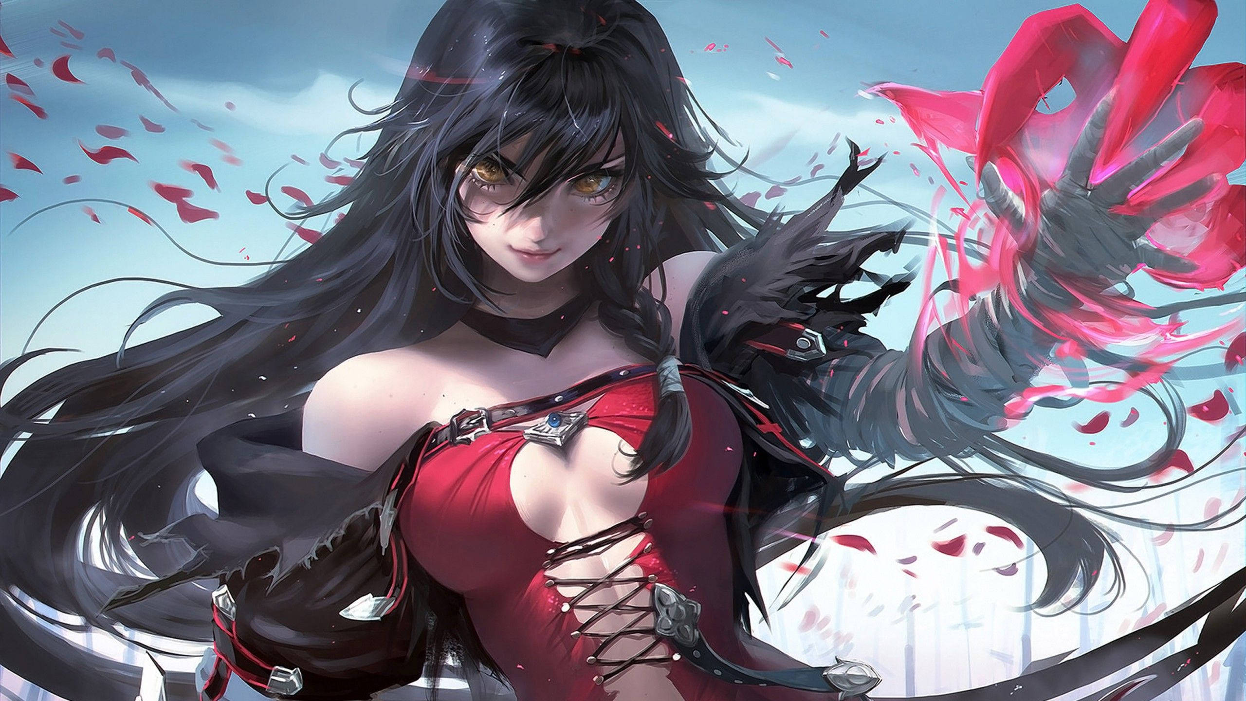 Hot animepige med kløer Wallpapers