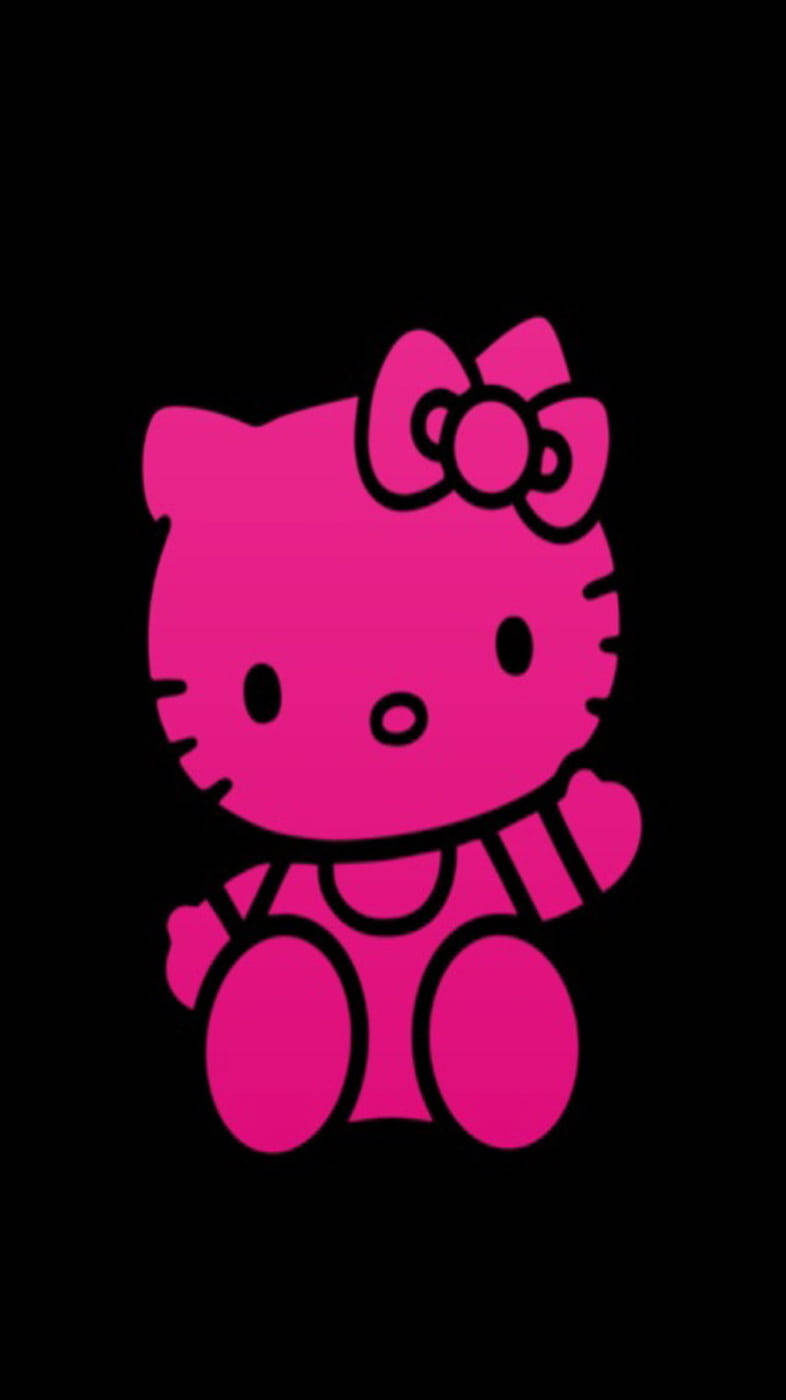 Hot pink og sort Hello Kitty Wallpapers