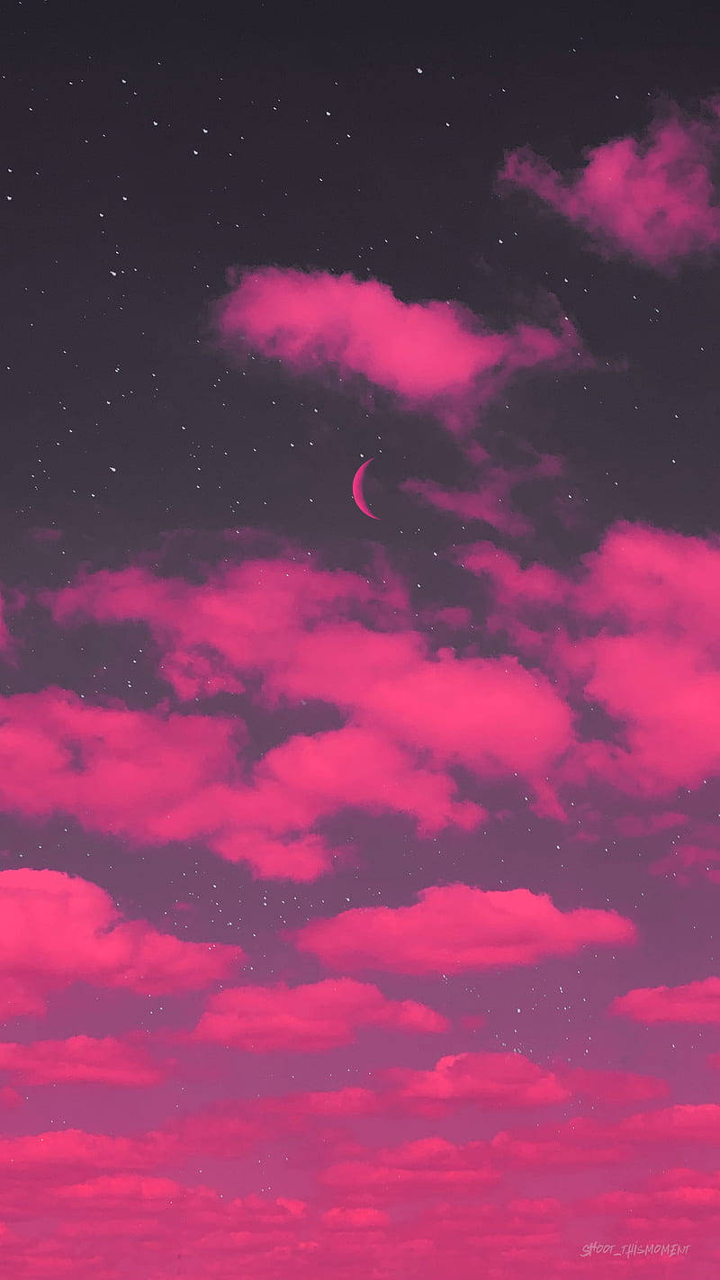 Hot pinke æstetiske skyer Wallpapers