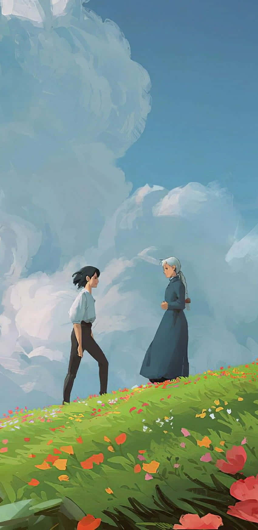 Howl og Sophie Studio Ghibli Telefon Wallpapers