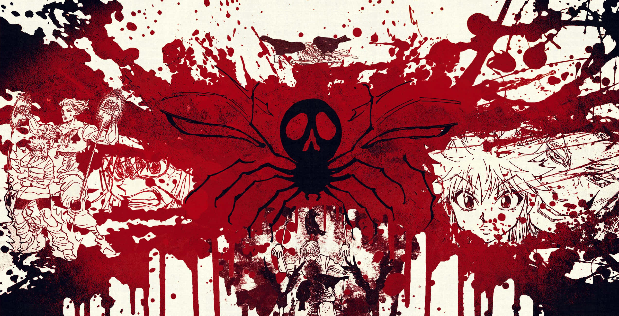 Hunter X Hunter edderkop-kranie symbol baggrund Wallpapers