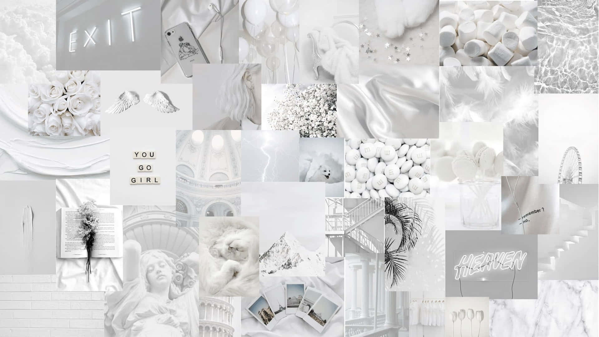 Hvid æstetisk collage landskab Wallpapers
