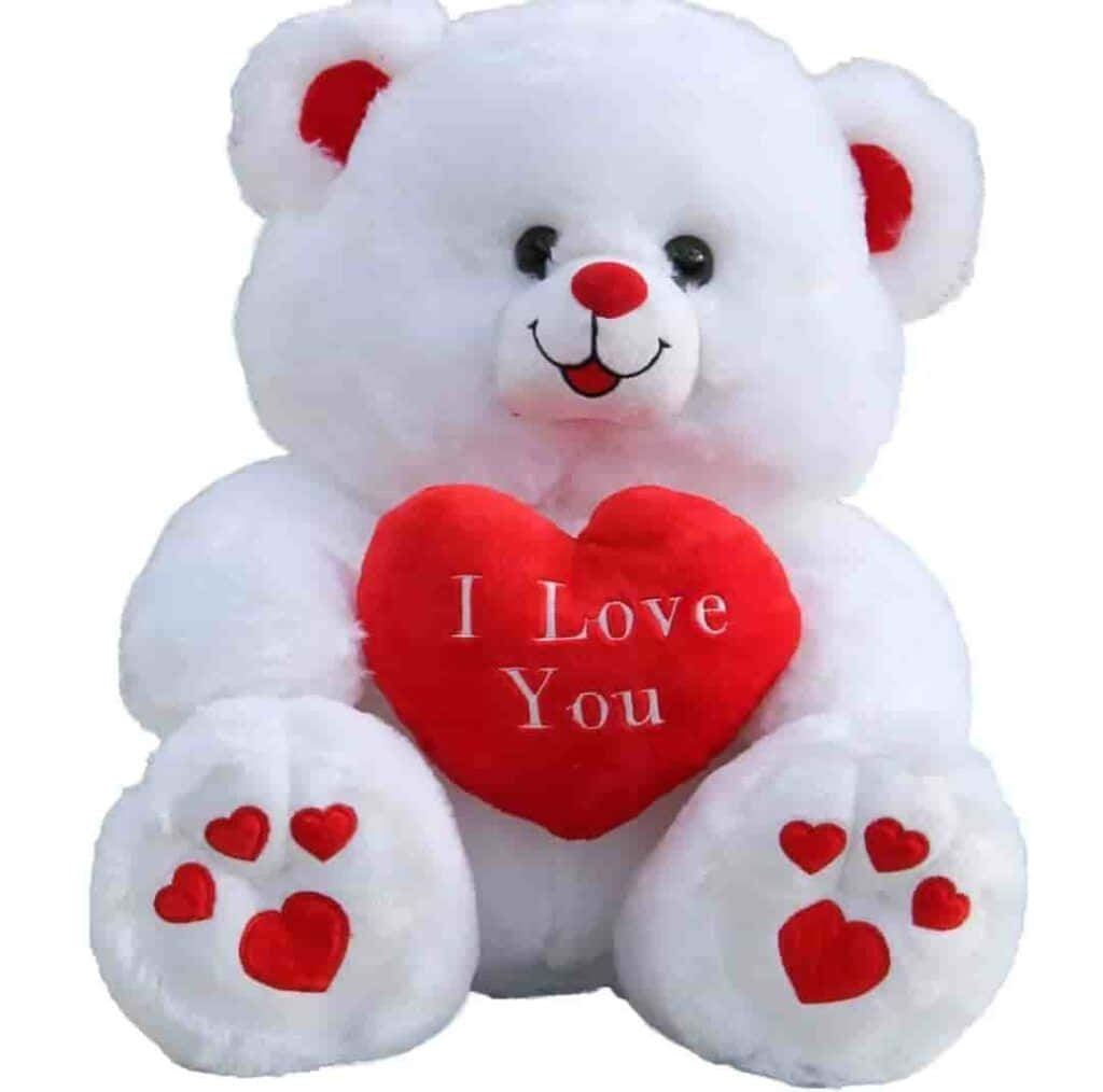 Hvid bamse "I LOVE YOU" billede Wallpapers