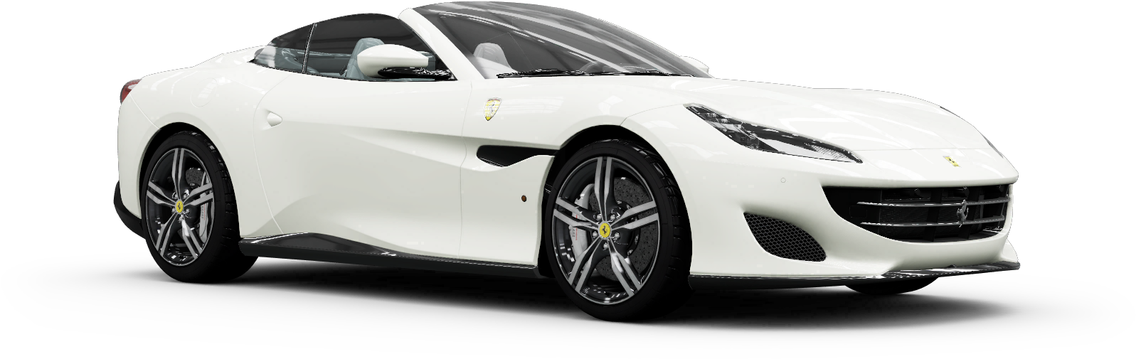 Hvid Ferrari Cabriolet set fra siden Wallpapers