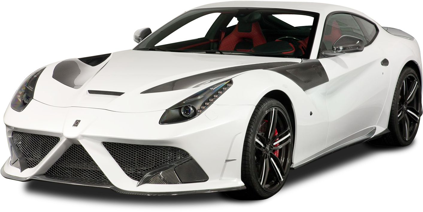 Hvid Ferrari sportsvogn isoleret Wallpapers