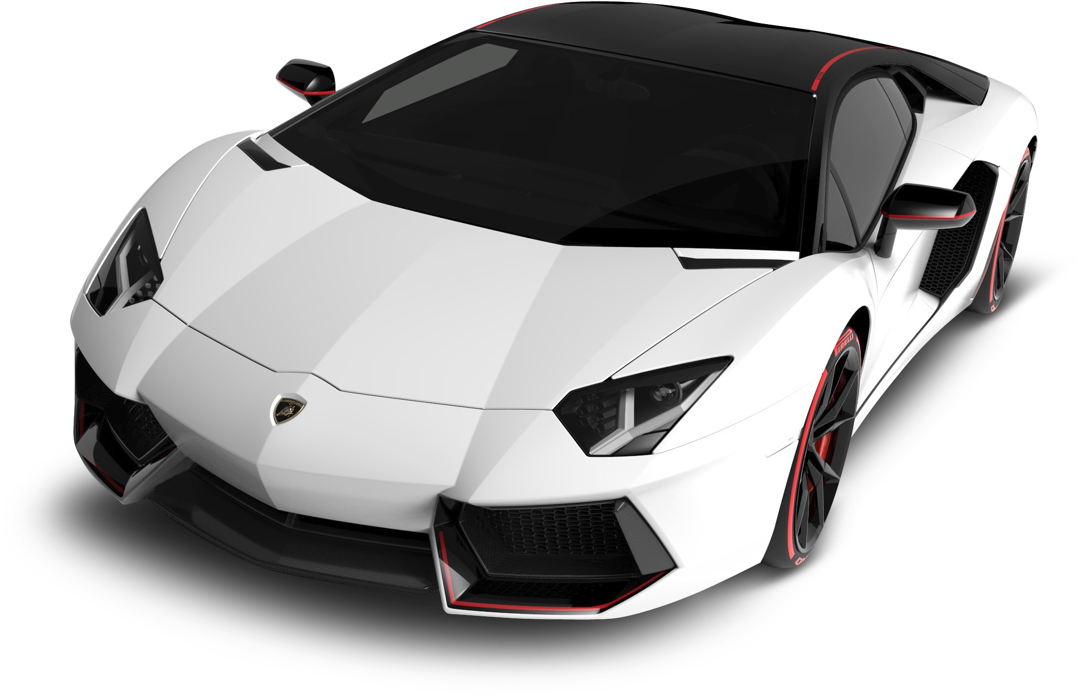 Hvid Lamborghini Aventador S V J i skrå vinkel Wallpapers
