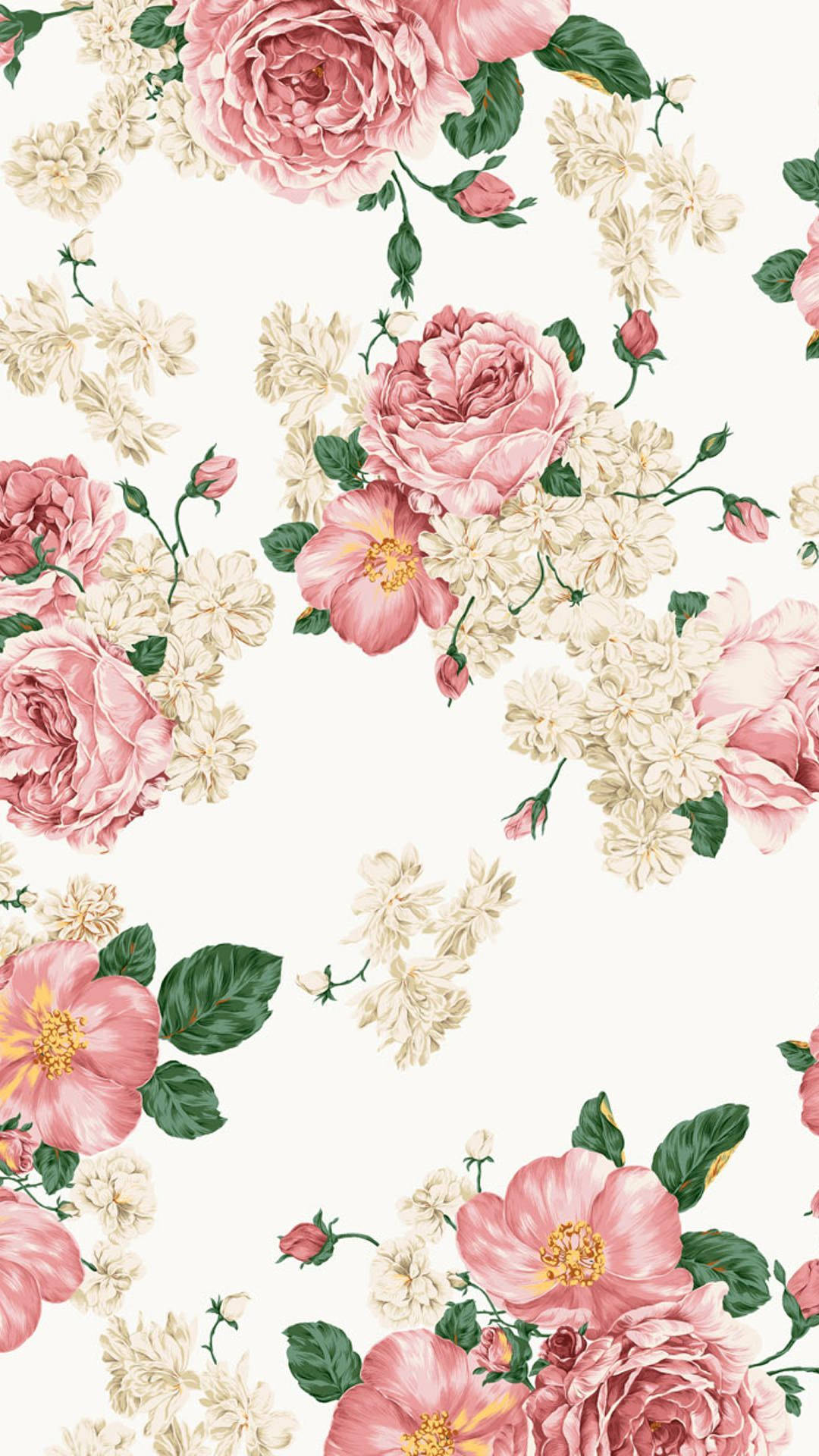 Hvid og lyserød blomster iPhone Wallpapers