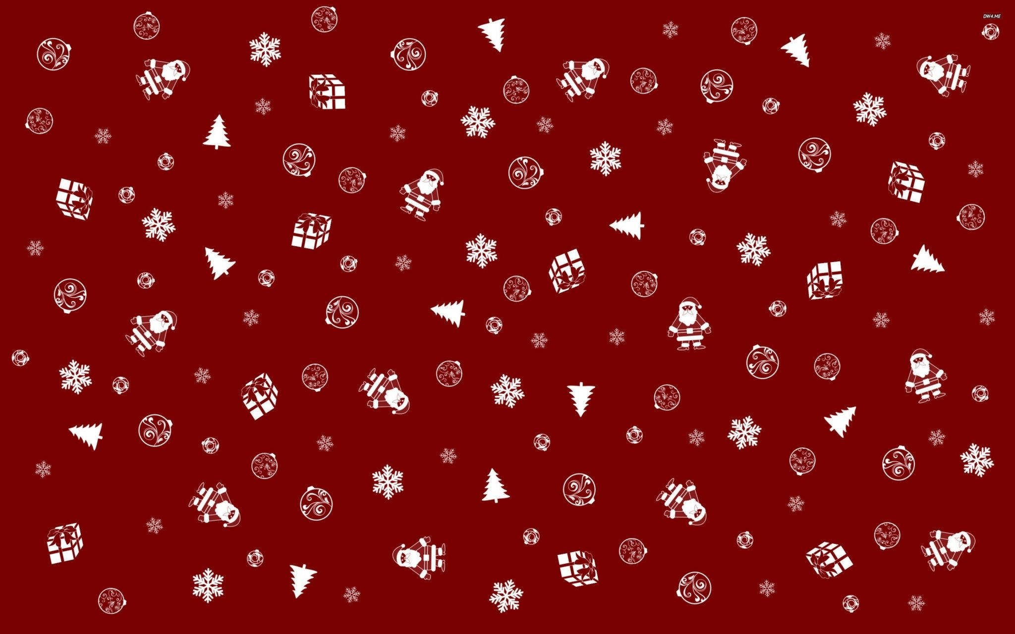 Hvid og rød julecollage Wallpapers