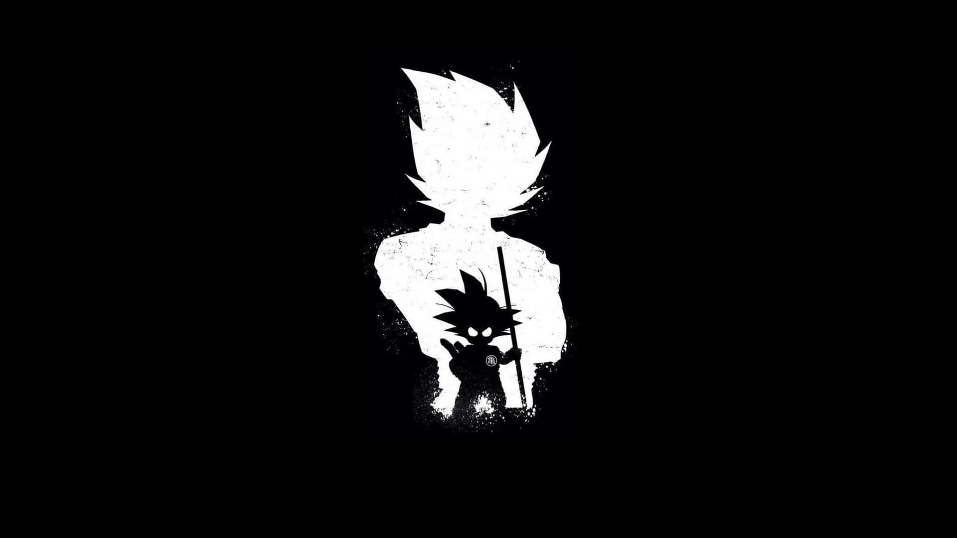 Hvid og sort anime profilbillede af Goku — Goku Wallpapers