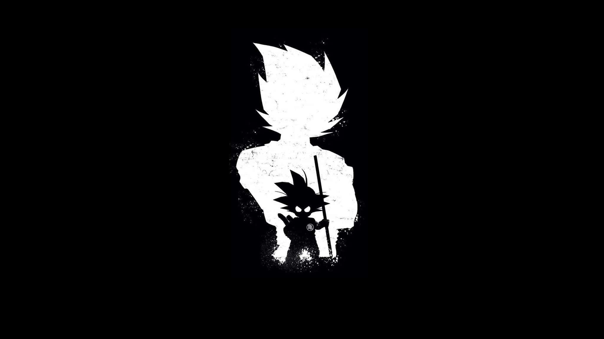Hvid og sort anime profilbillede af Goku Wallpapers