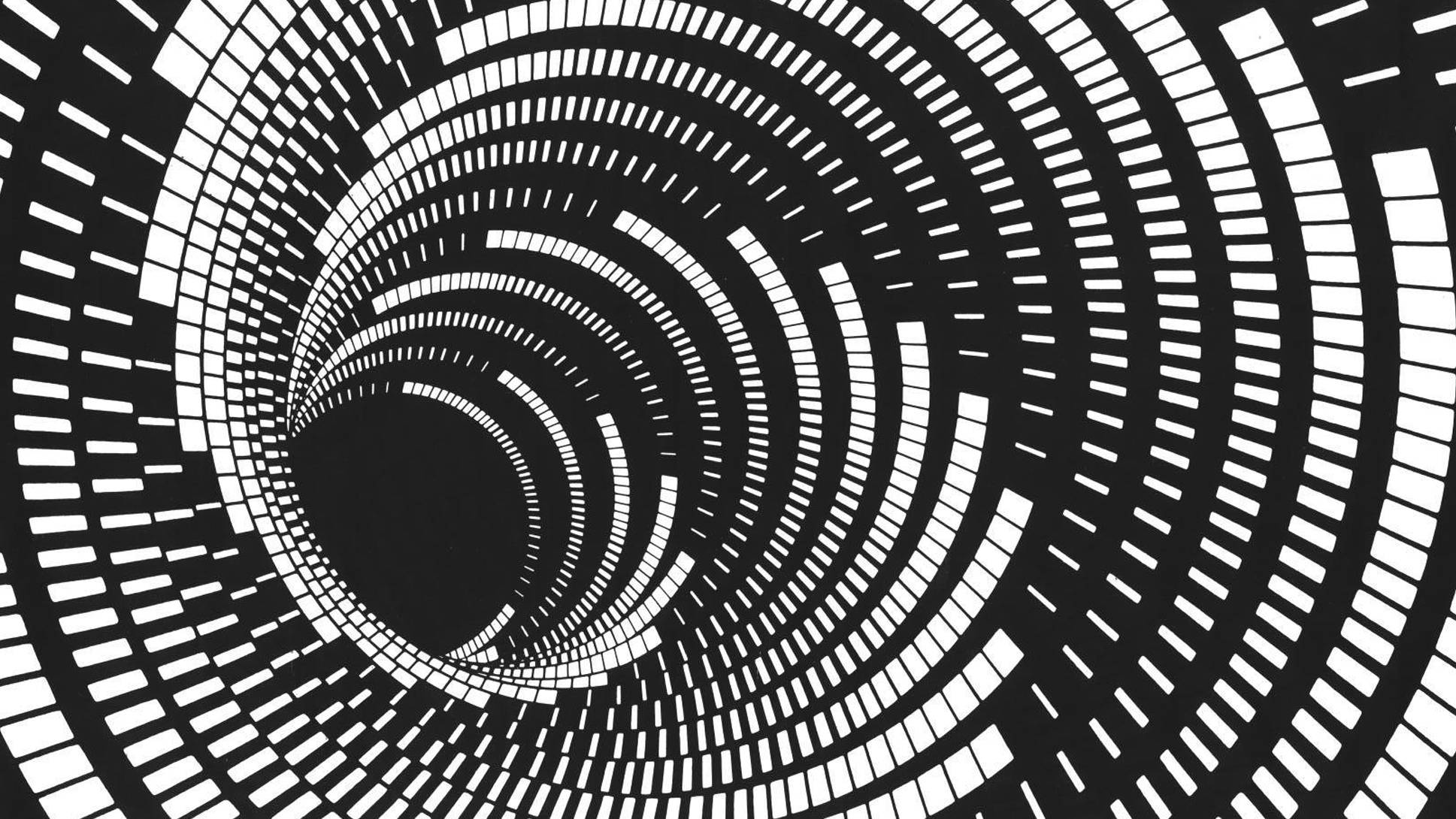 Hvid og sort trippy hvirvel Wallpapers