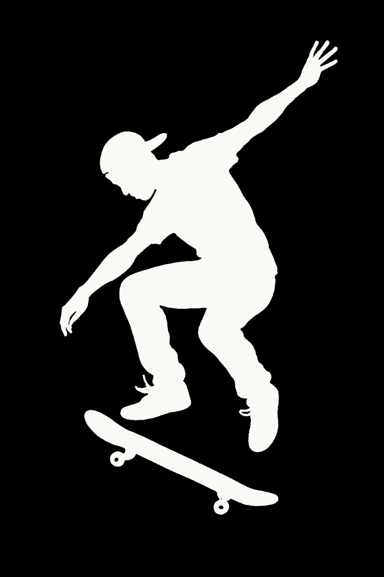 Skateboardbaggrund, minimalisme, sort og hvid, sort-hvid æstetik, skateboardtricks, skateboardingbaggrund, sort æstetik, hvid æstetik, skateboard, skateboarding, sport