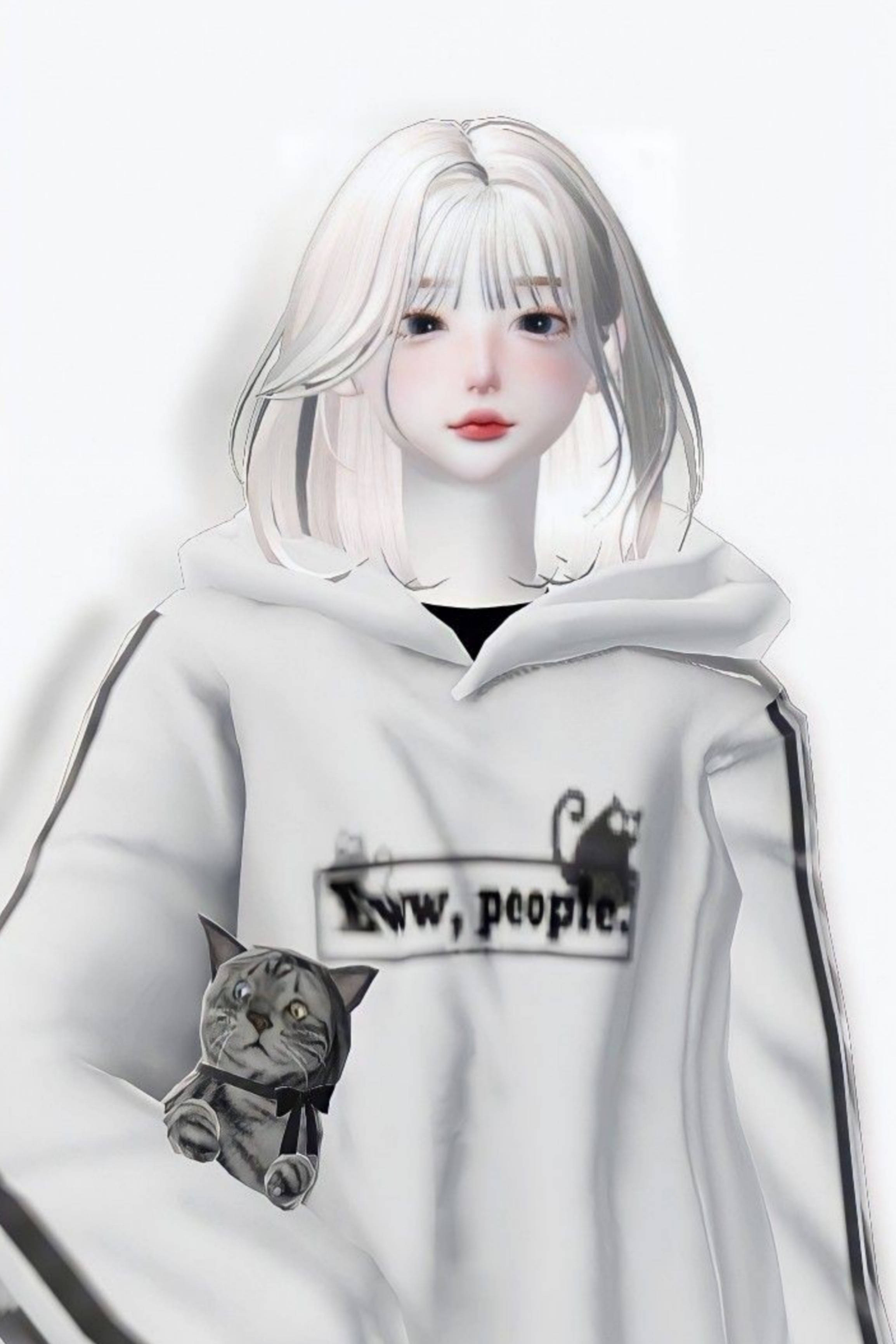 Hvid æstetisk Zepeto-pige Wallpapers