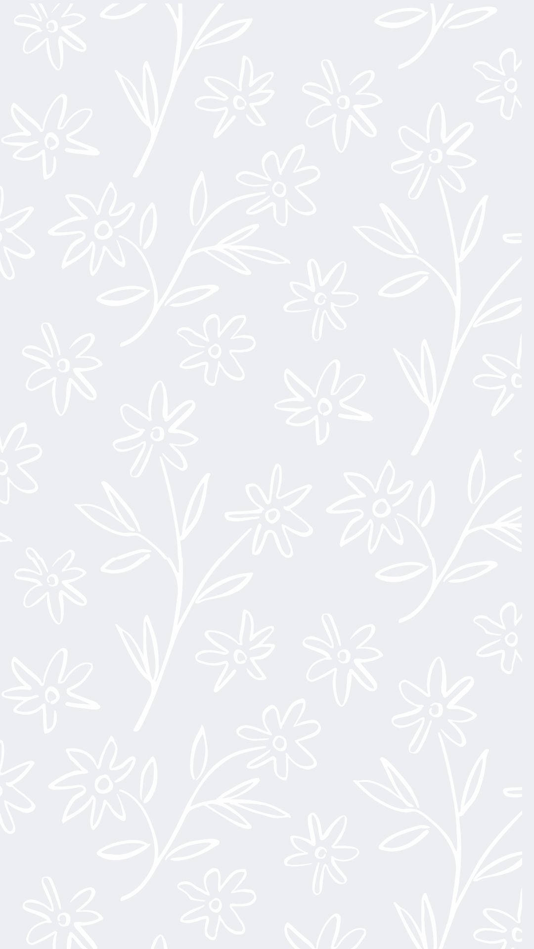 Hvide blomster med metallisk æstetik Wallpapers