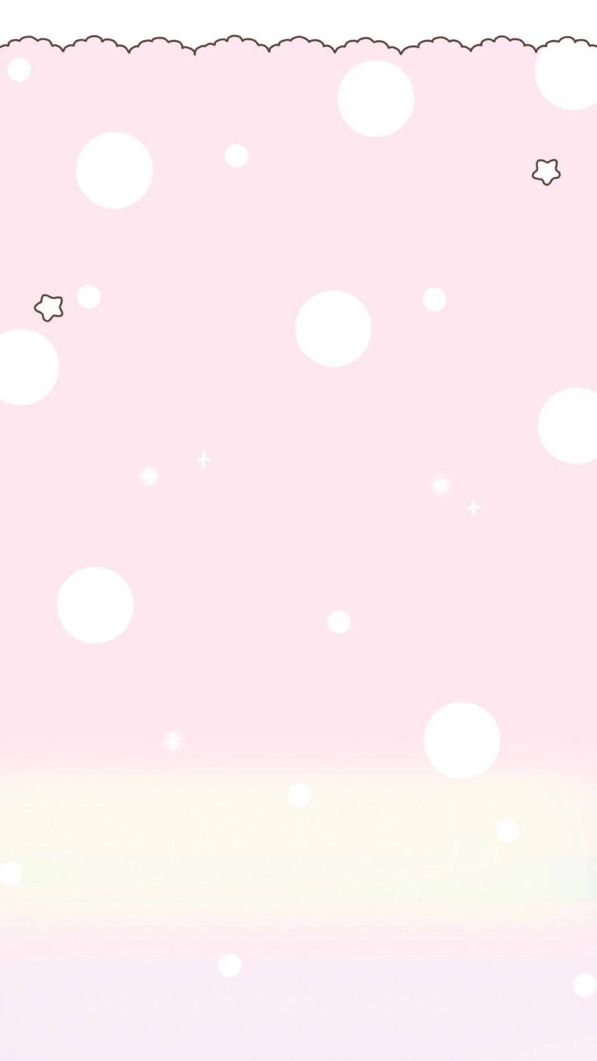 Hvide cirkler på kawaii lyserød baggrund Wallpapers