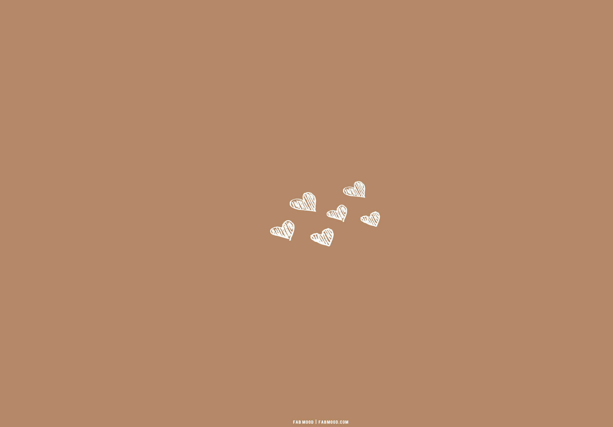 Hvide hjerter på beige brun æstetik Wallpapers