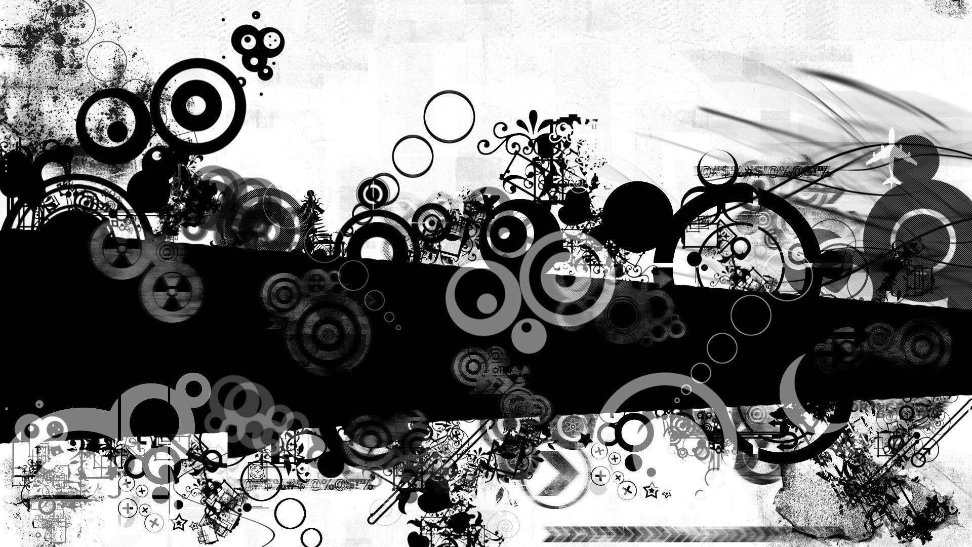 Hvide kurver kontrasterer mod en sort baggrund Wallpapers