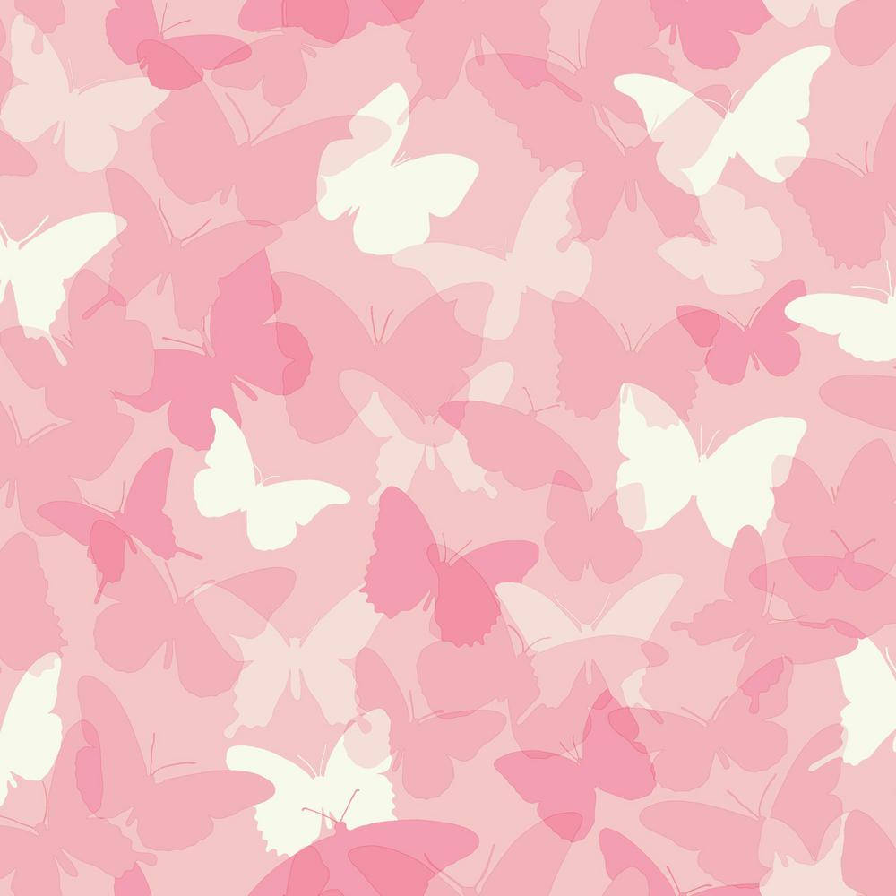 Hvide og søde lyserøde sommerfugletegninger Wallpapers