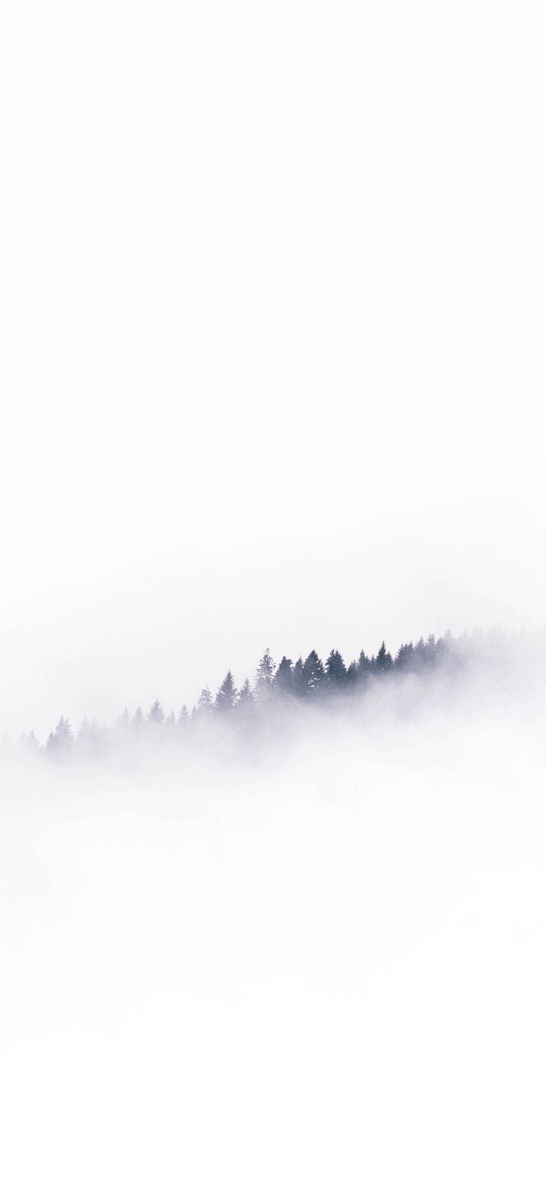 Hvide Skyer På Bjergtræer iPhone Wallpapers
