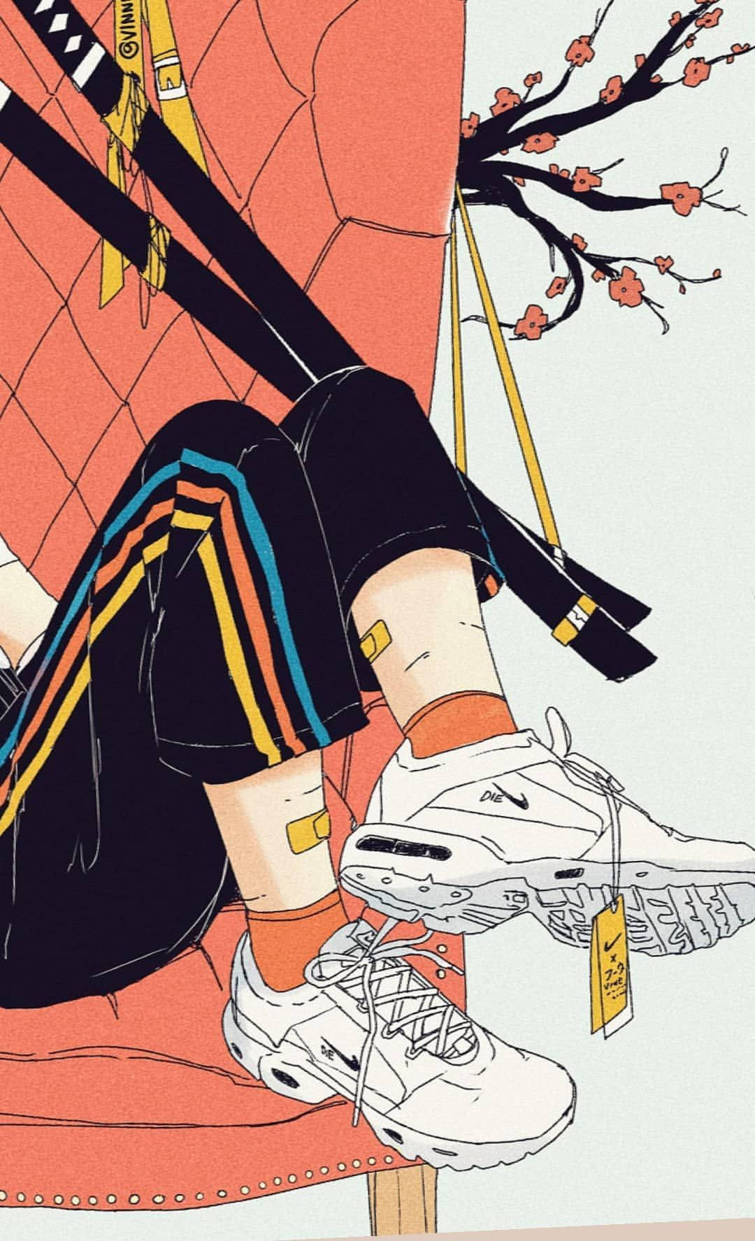 Hvide Sneakers Æstetiske Skitser Wallpapers