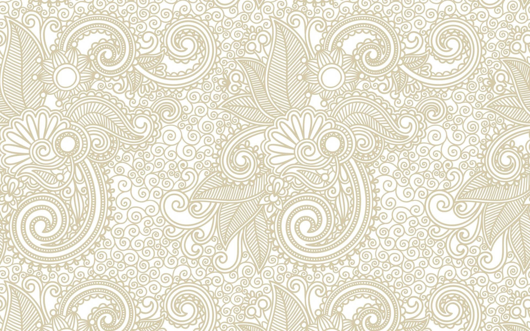Hvidt Paisley Mønster Wallpapers