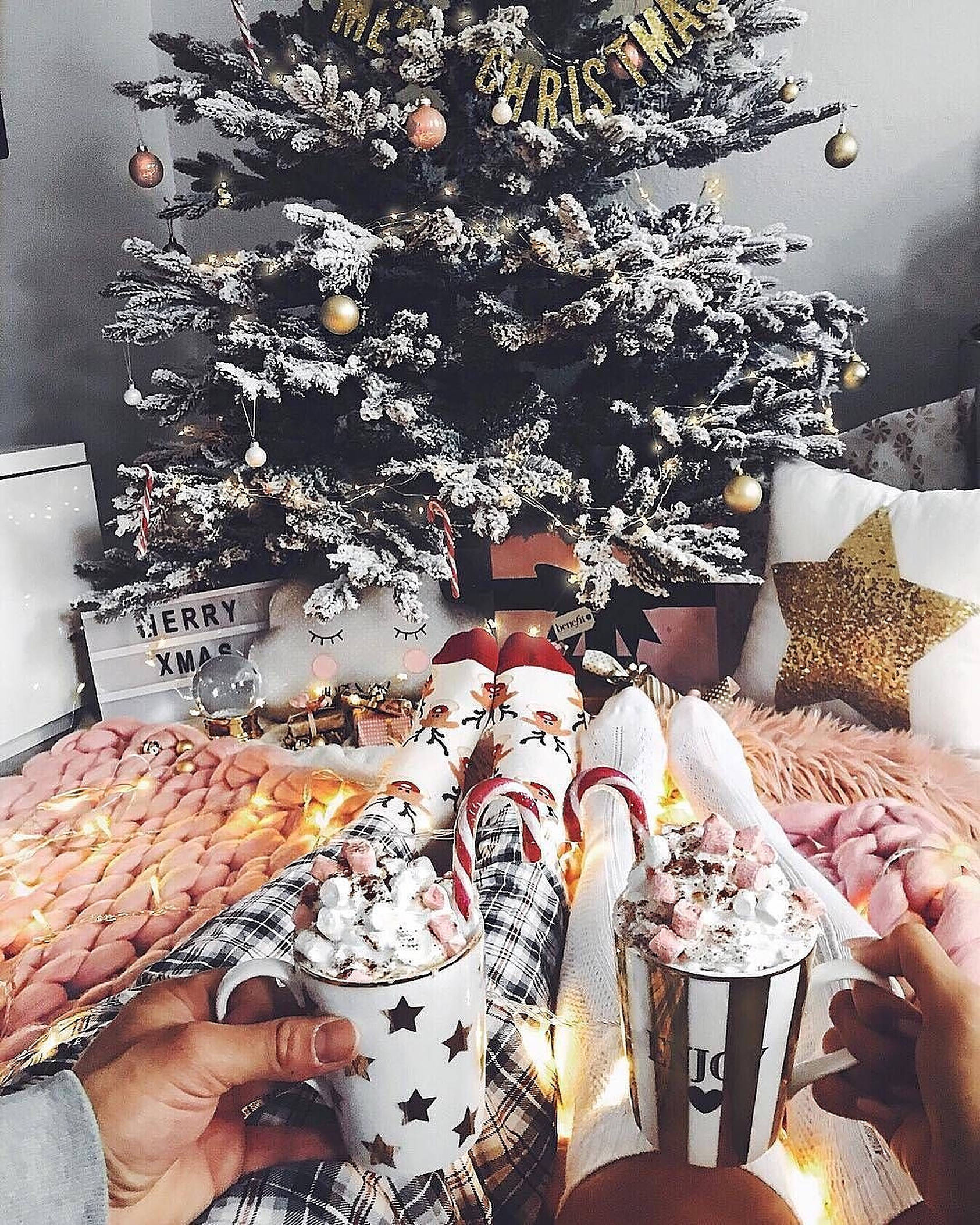 Hygge juleæstetik par Wallpapers