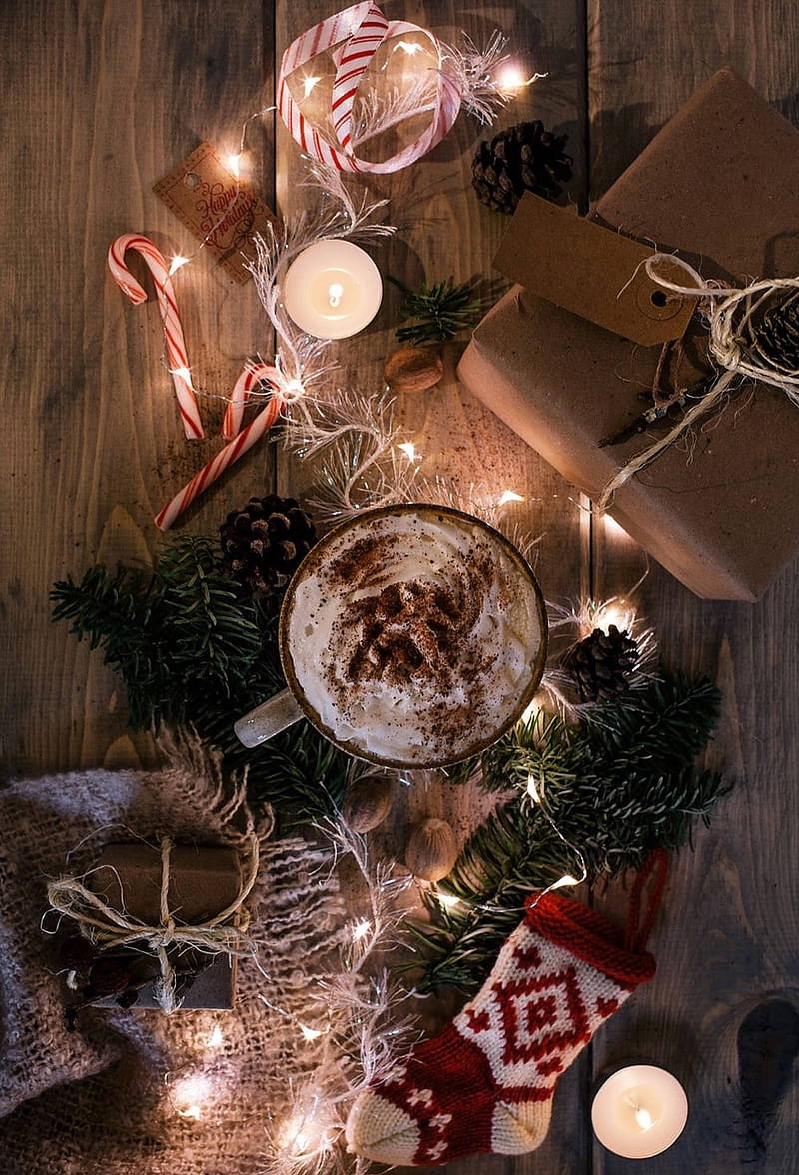 Hygge julelysestemning Wallpapers