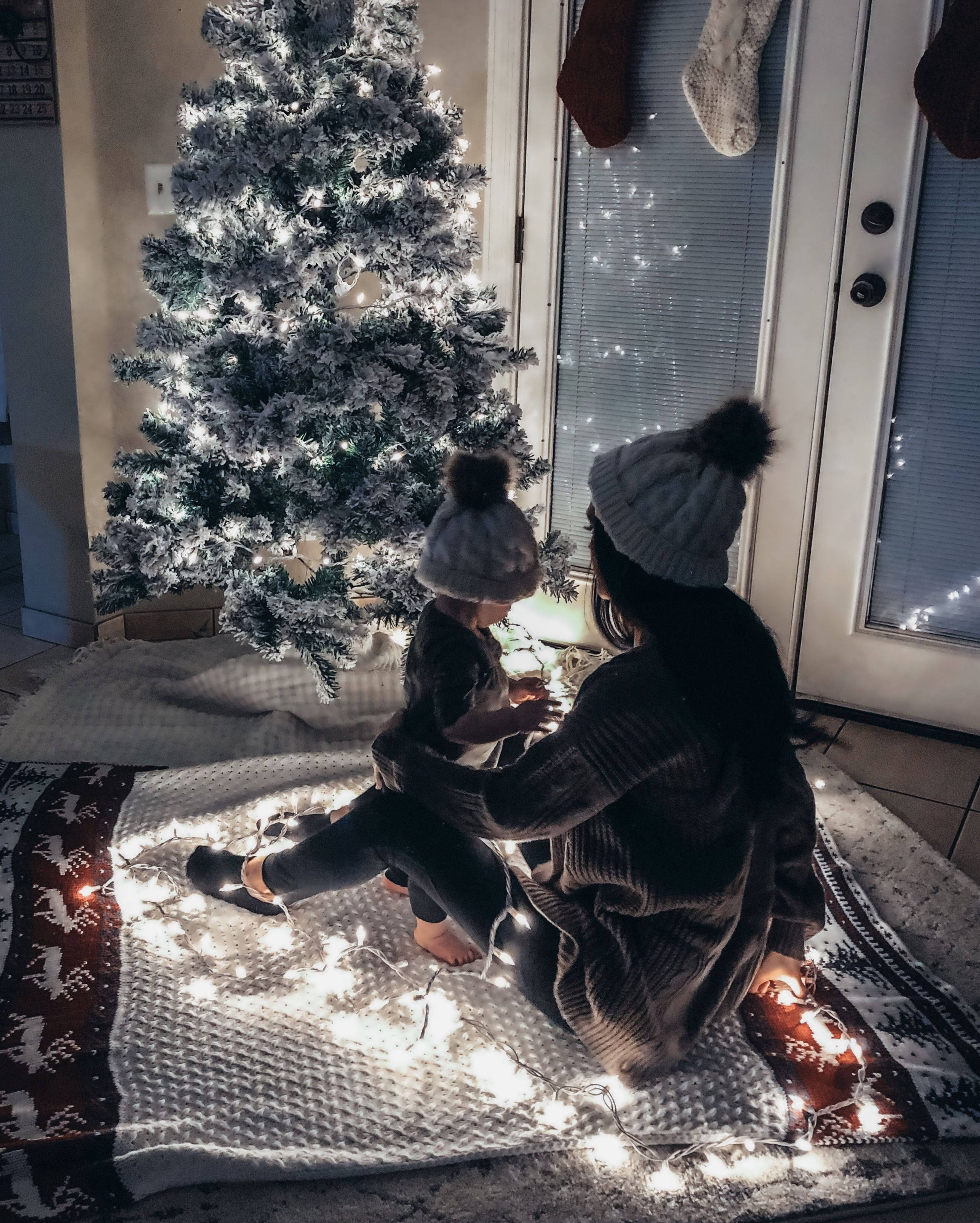 Hygge juleæstetik med træ Wallpapers