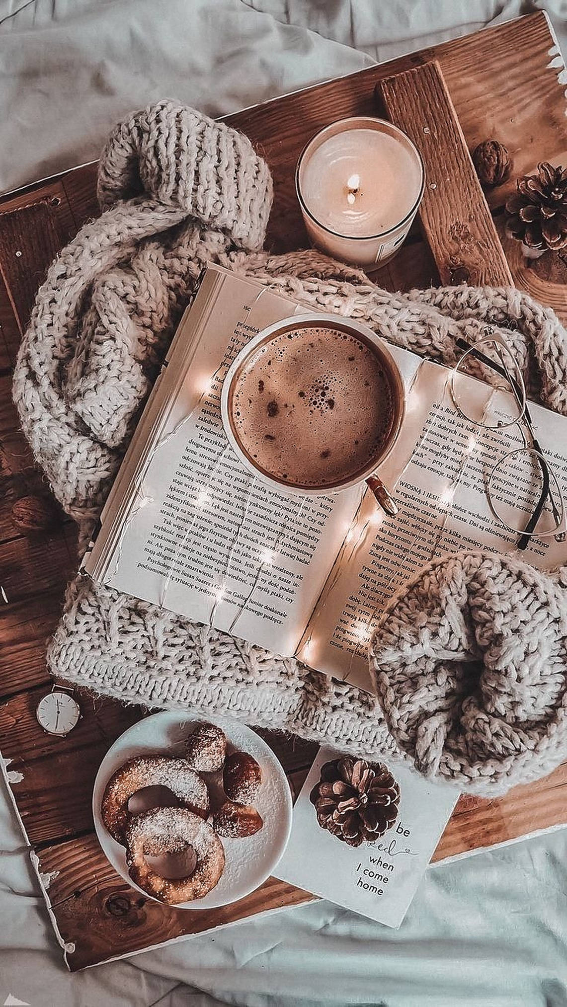 Hygge juleæstetik med varm drik Wallpapers