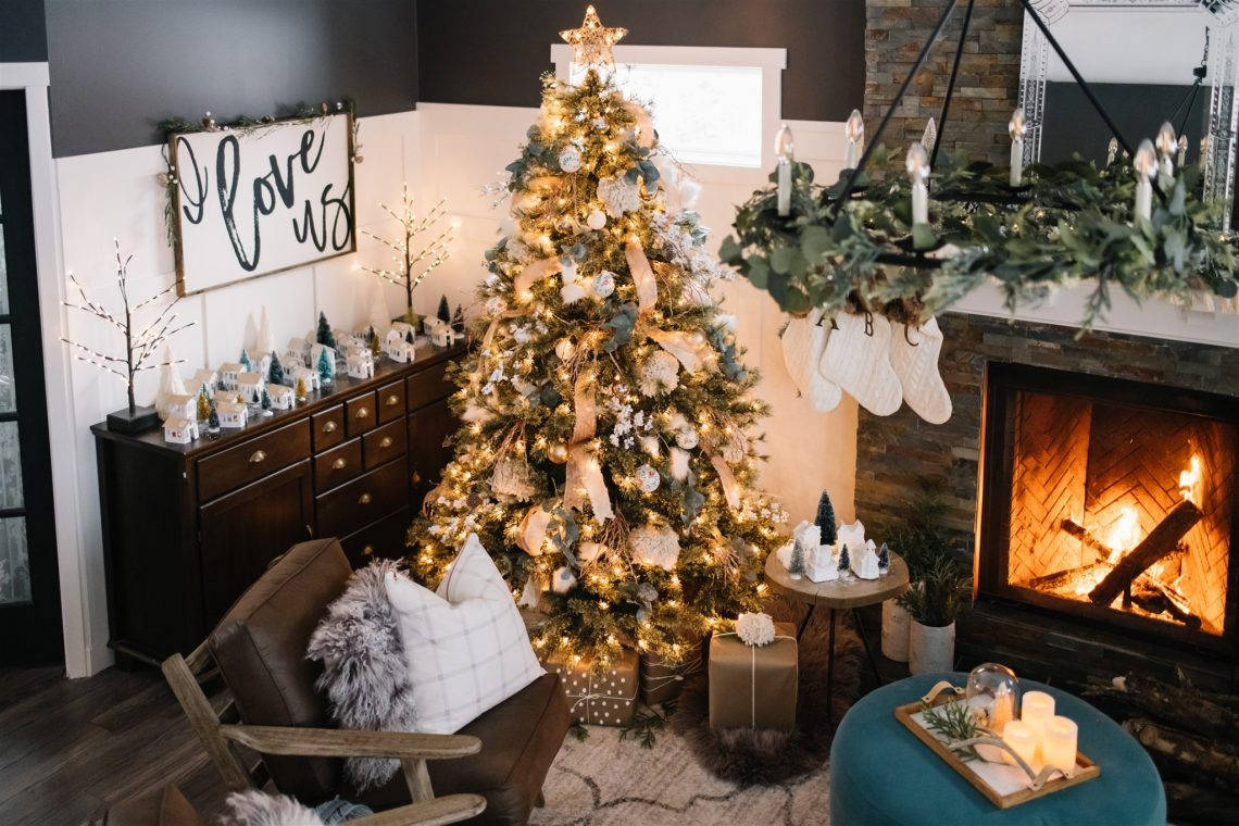 Hyggelig juleæstetik i stuen Wallpapers