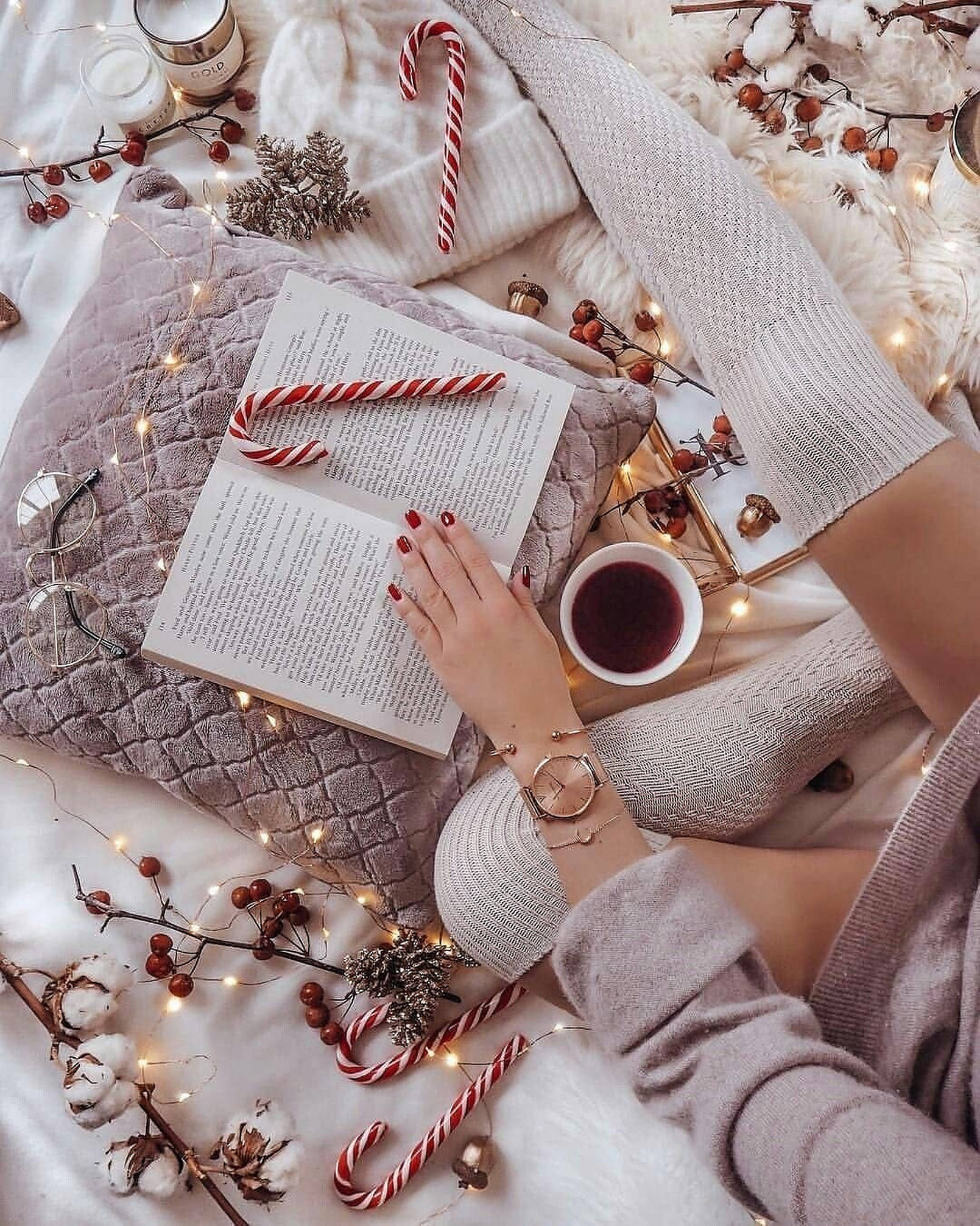 Hyggelig julestemning flat lay Wallpapers