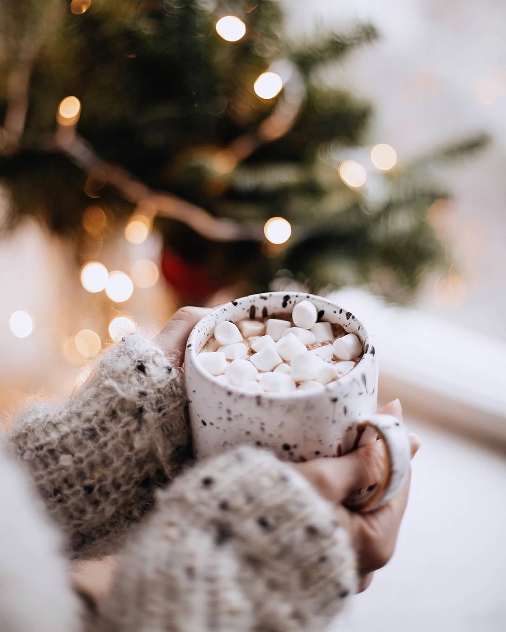 Hyggelig juleæstetik med chokolade og skumfiduser Wallpapers