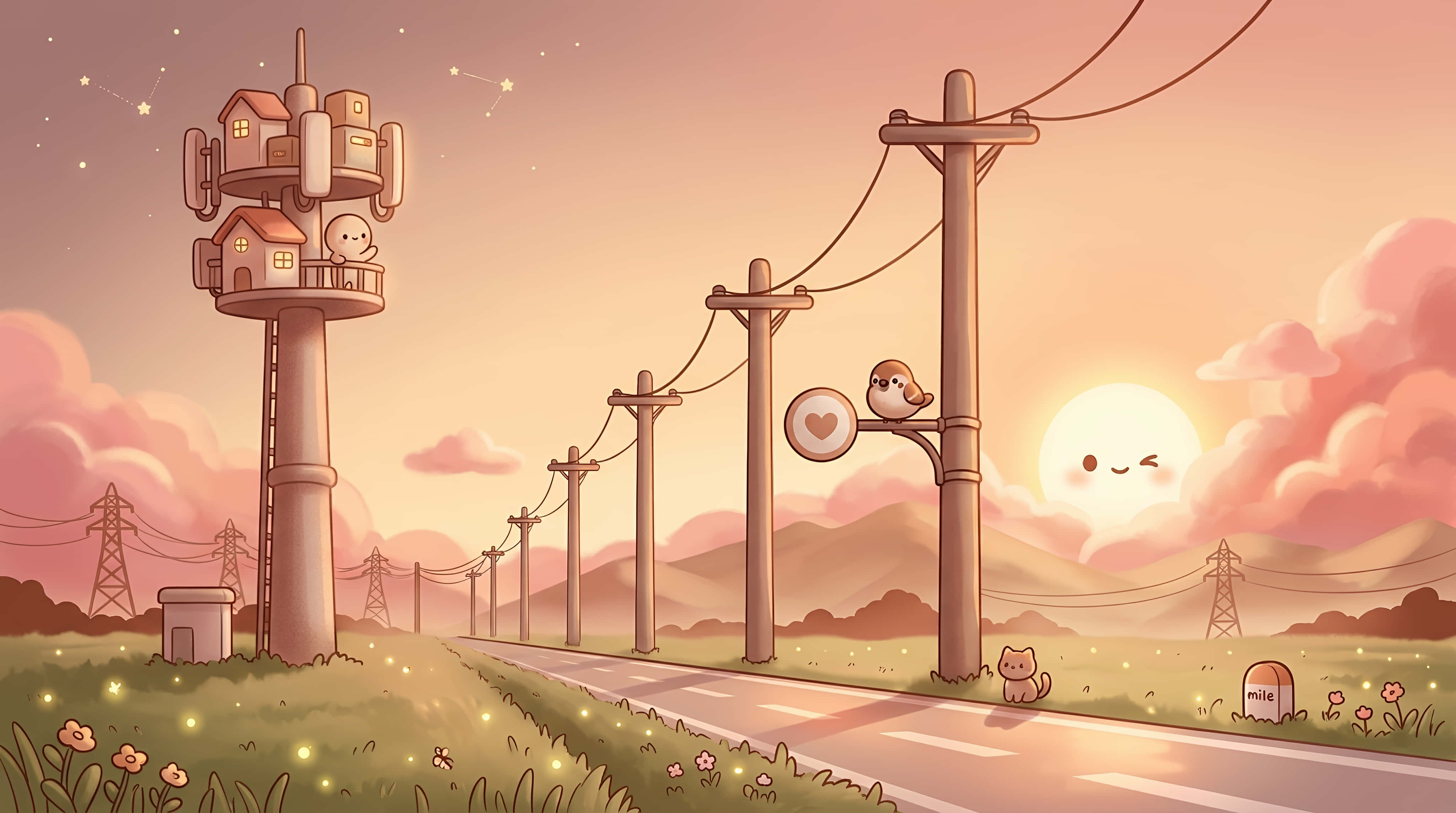 Hyggelig tusmørkependling: Søde eventyr ved vejen Wallpapers