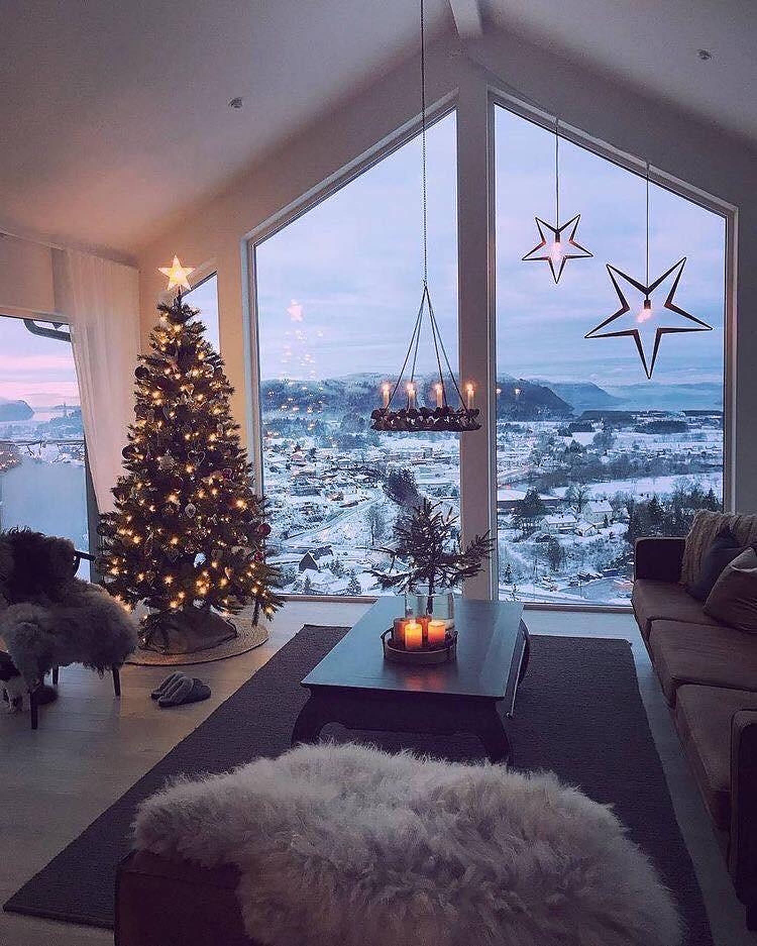 Hyggeligt julevindue med æstetik Wallpapers