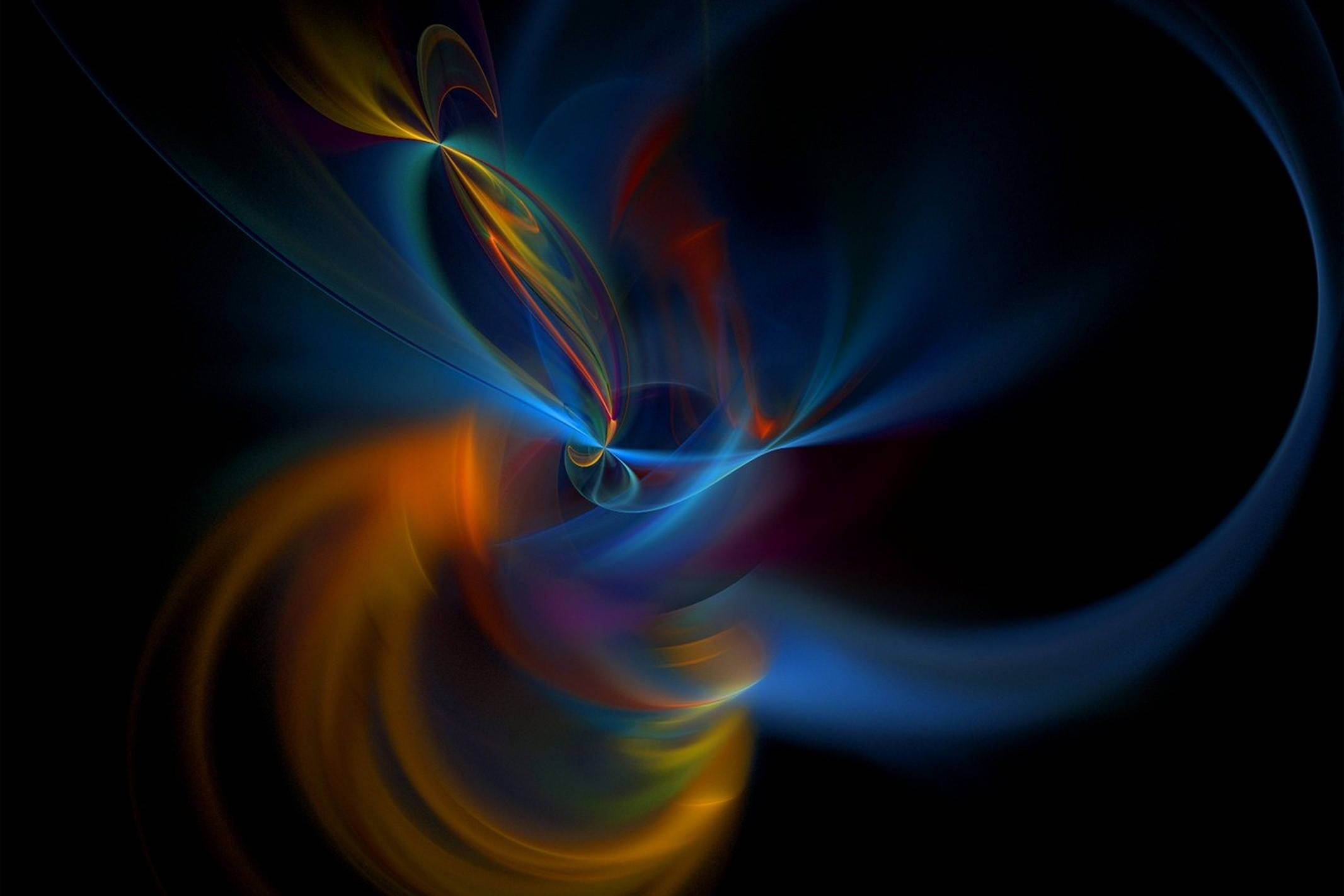Hypnotiske abstrakte blå svirpende linjer Wallpapers
