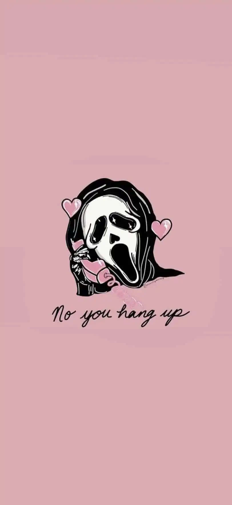 Iøjnefaldende pink Halloween-baggrund med flyvende flagermus, stearinlys og uhyggelige kranier Wallpapers