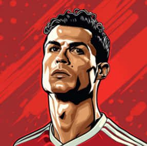 Cristiano Ronaldo,Cr7,fodbold,goat,Ronaldo,Rød,Kraftfuld,Fodbold,Æstetisk — Fodbold Wallpapers