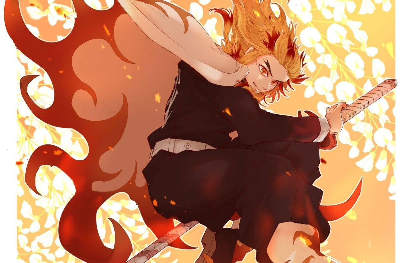 Ild-Hashira Rengoku fra animeen Demon Slayer Wallpapers