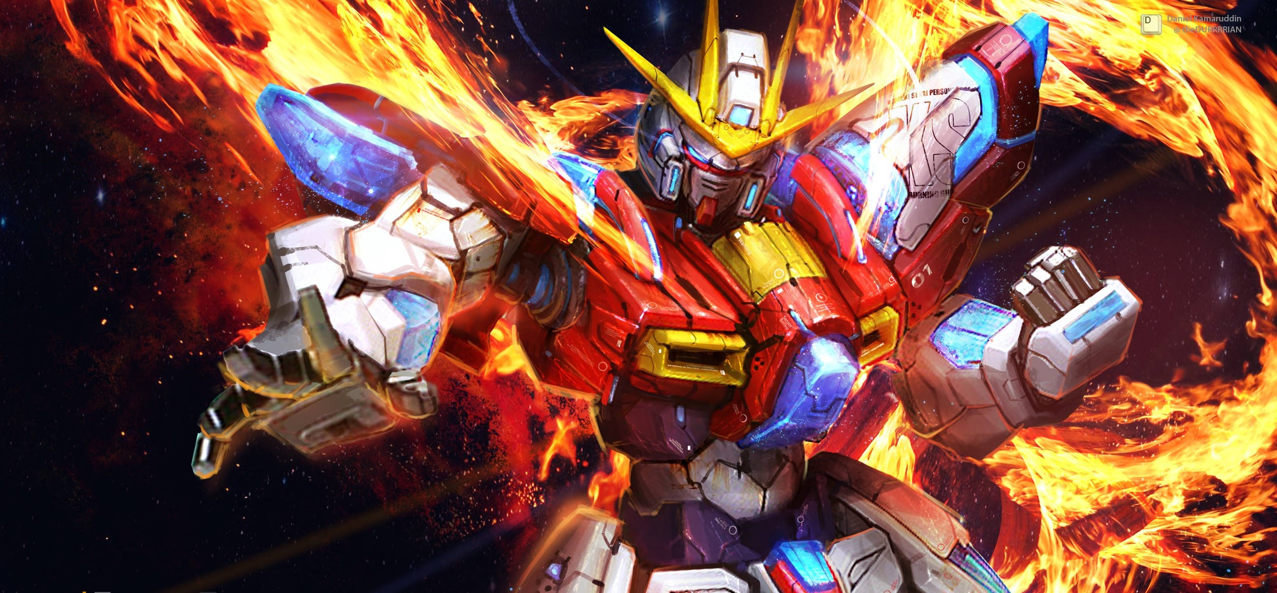 Ildfuld baggrund med Mobile Suit Gundam Wallpapers